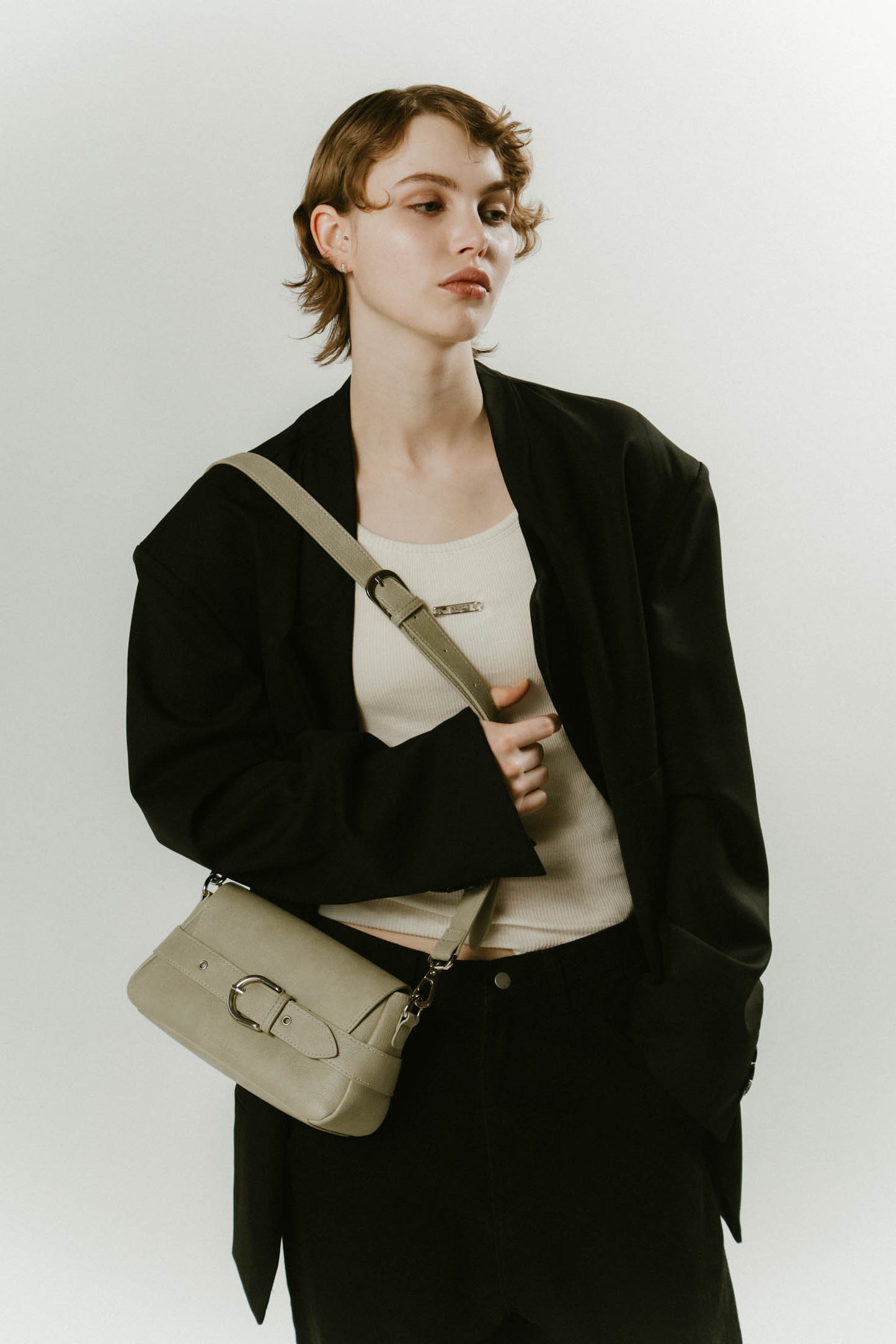 front belt shoulder bag /2color