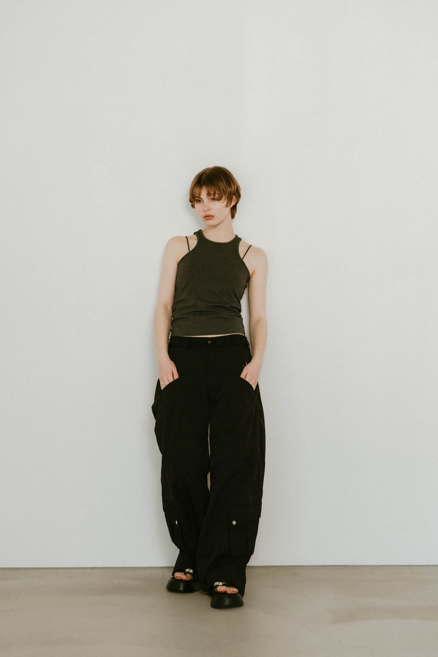 docking nylon pants(unisex)/black