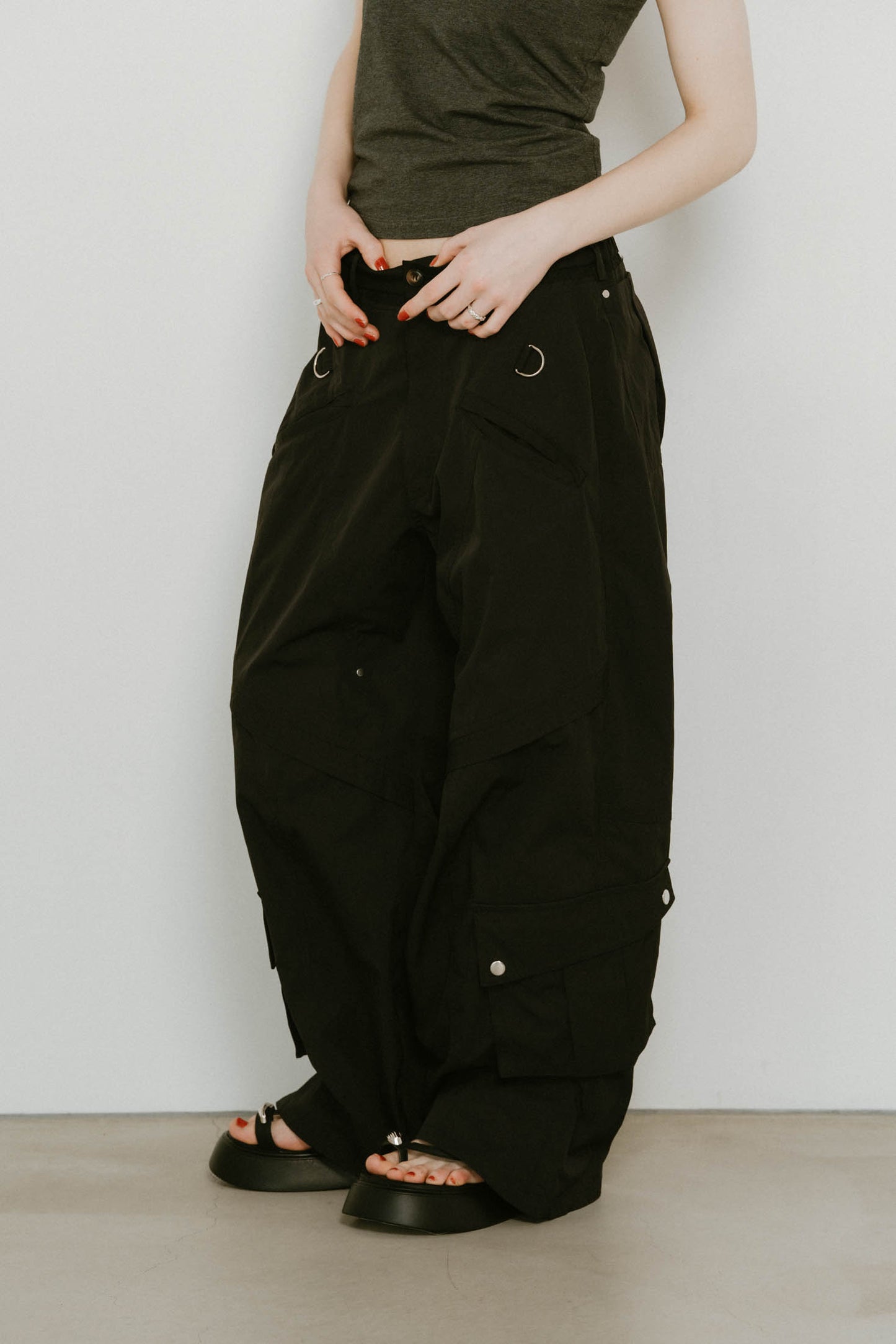 docking nylon pants(unisex)/black