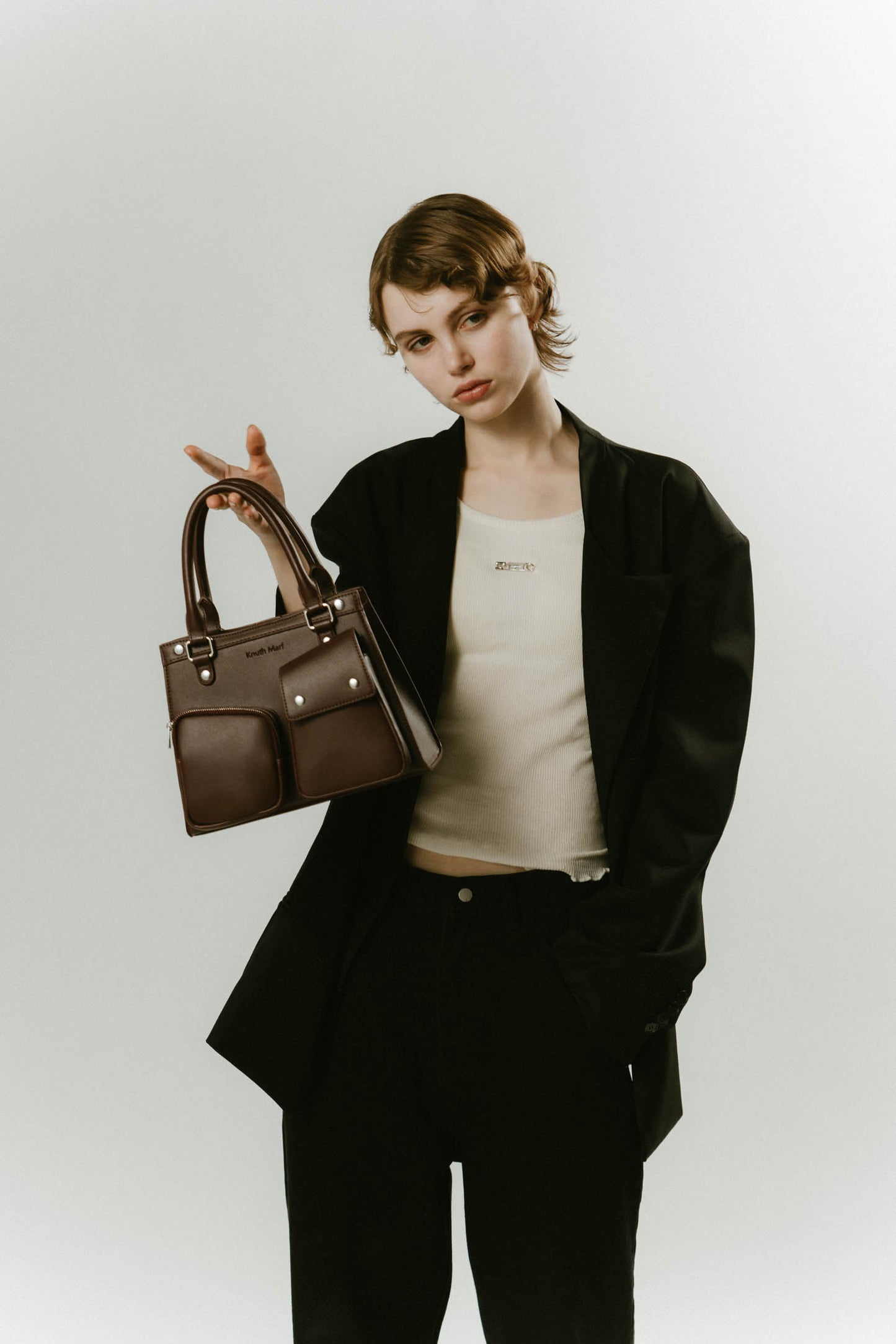 multi pocket hand bag/2color