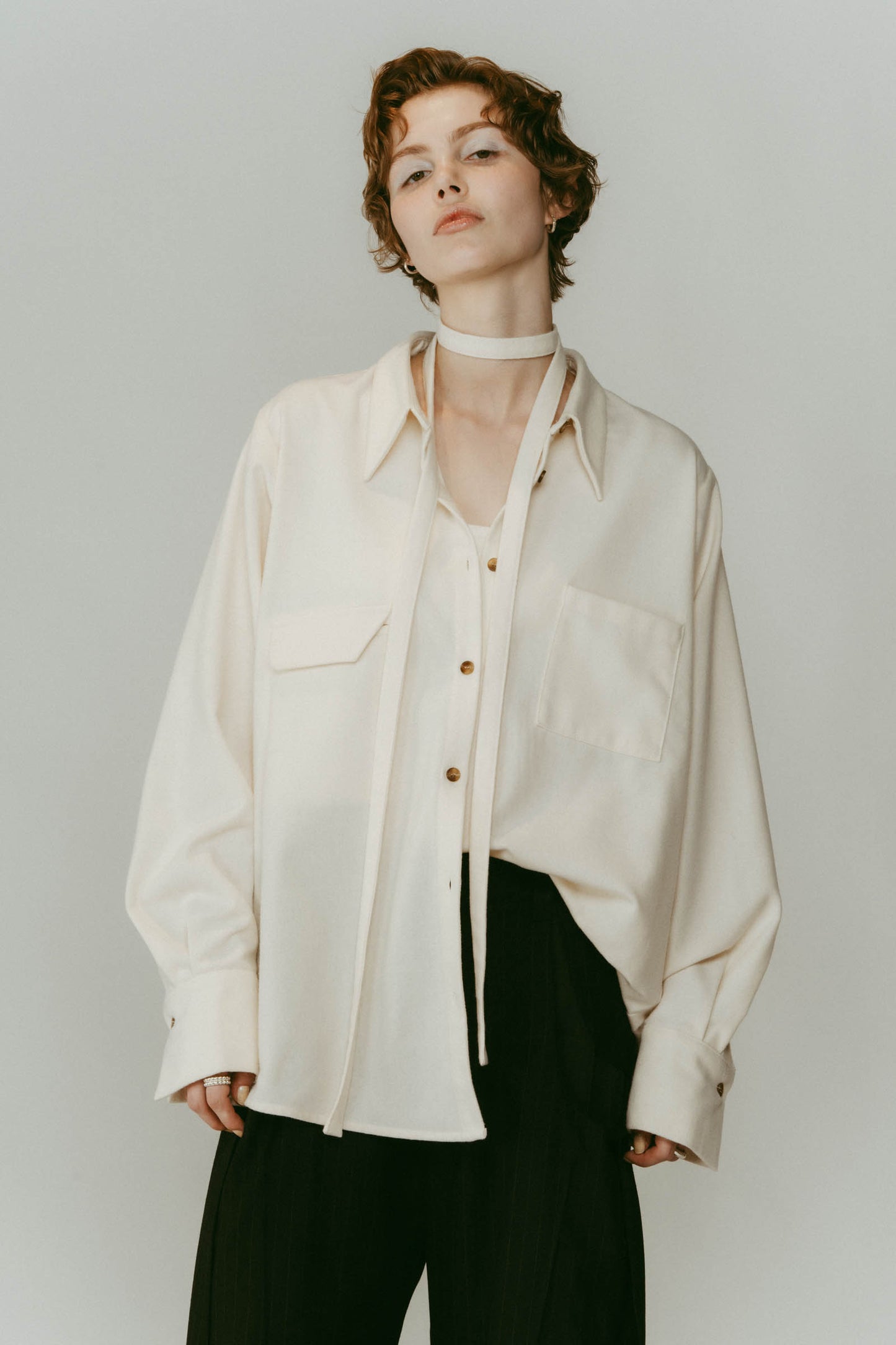 warm string shirt/2color