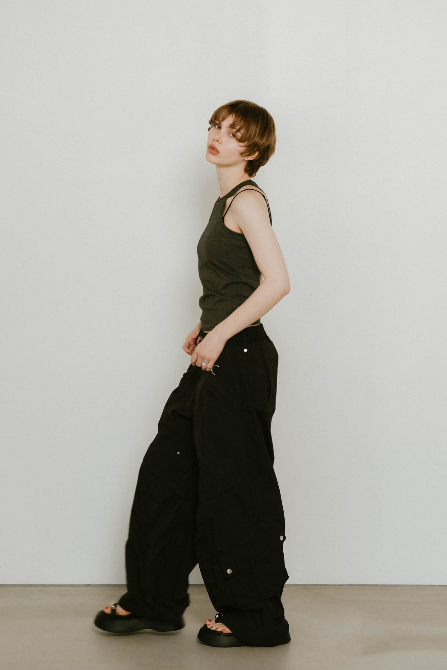 docking nylon pants(unisex)/black