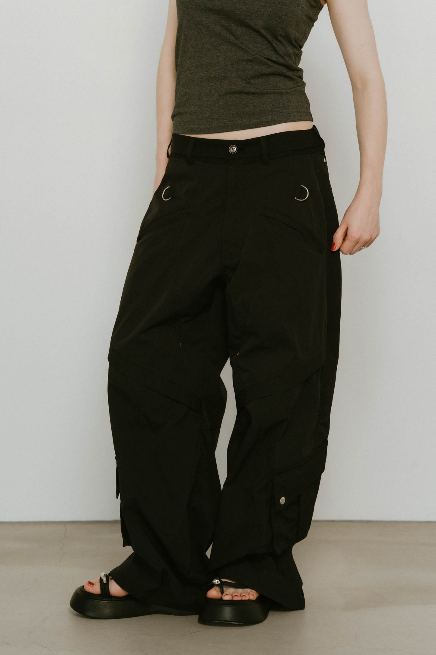 docking nylon pants(unisex)/black