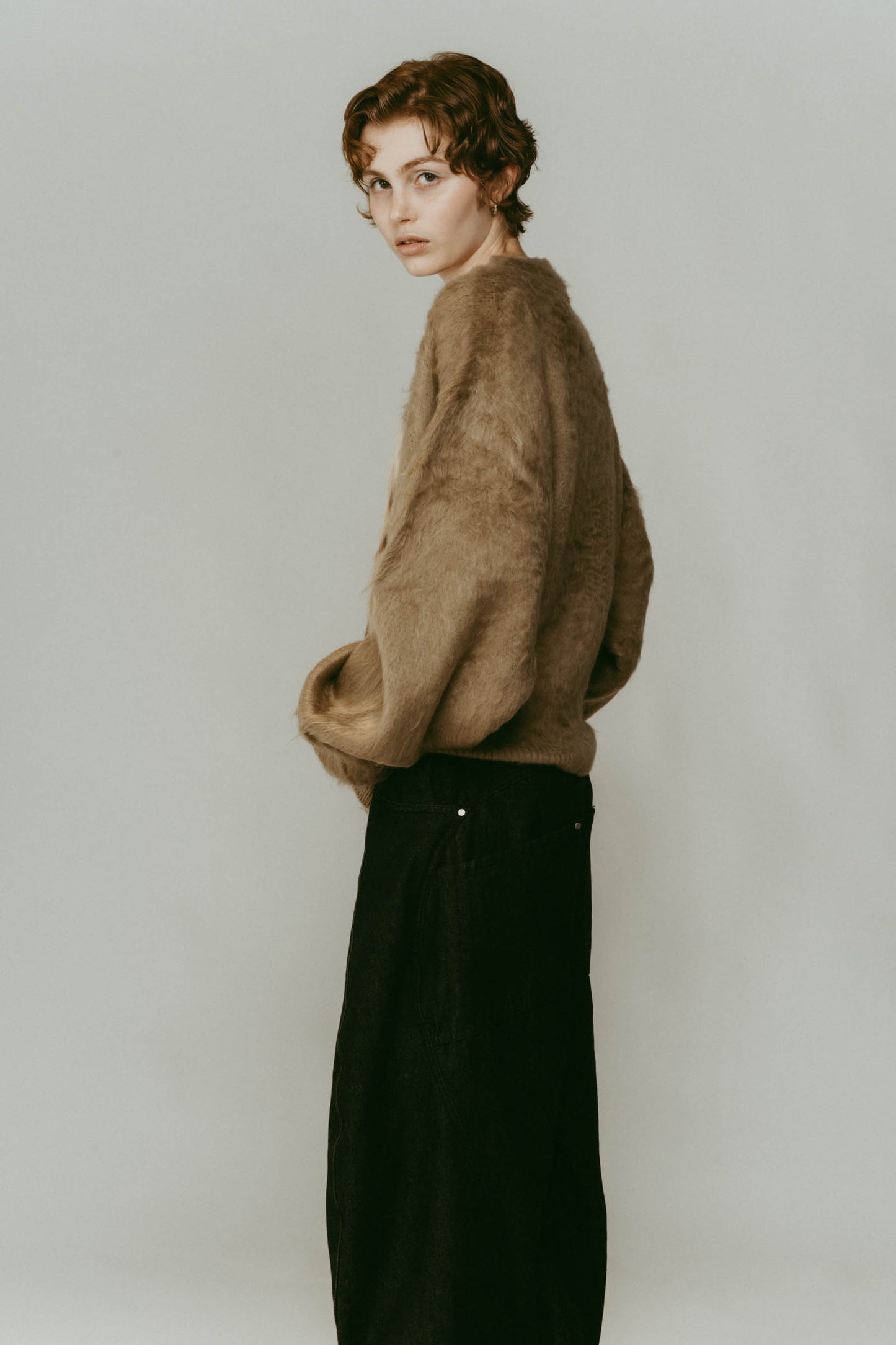 dalmatian shaggy knit(unisex)/beige