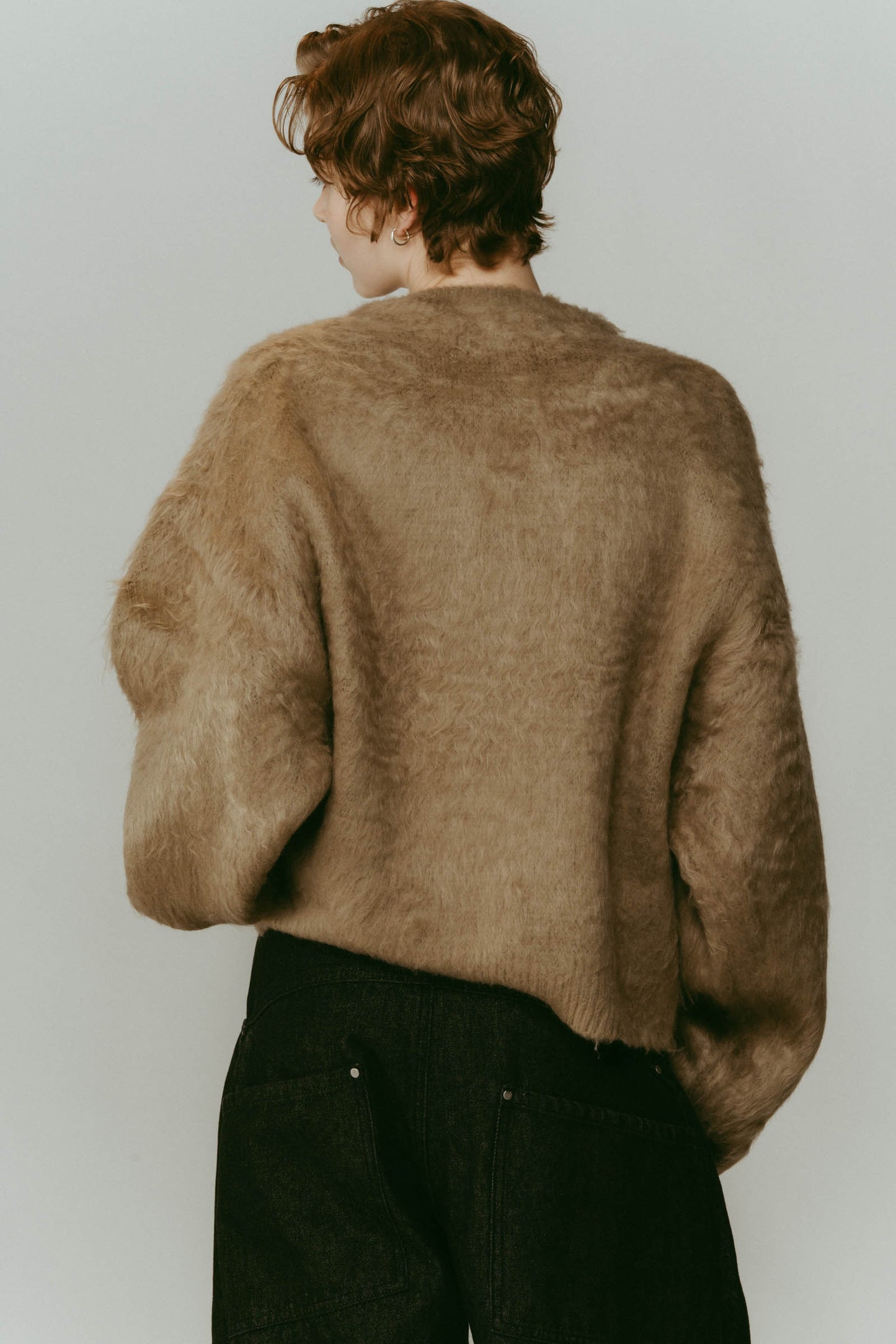 dalmatian shaggy knit(unisex)/beige