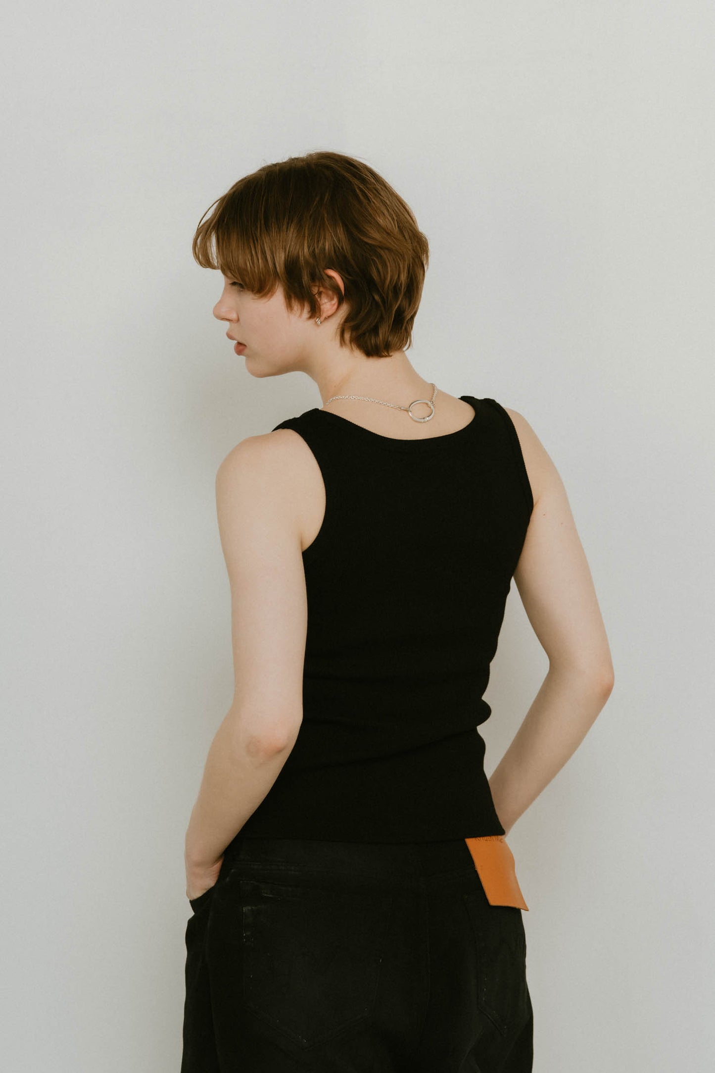 2piece layered logo tank top/3color