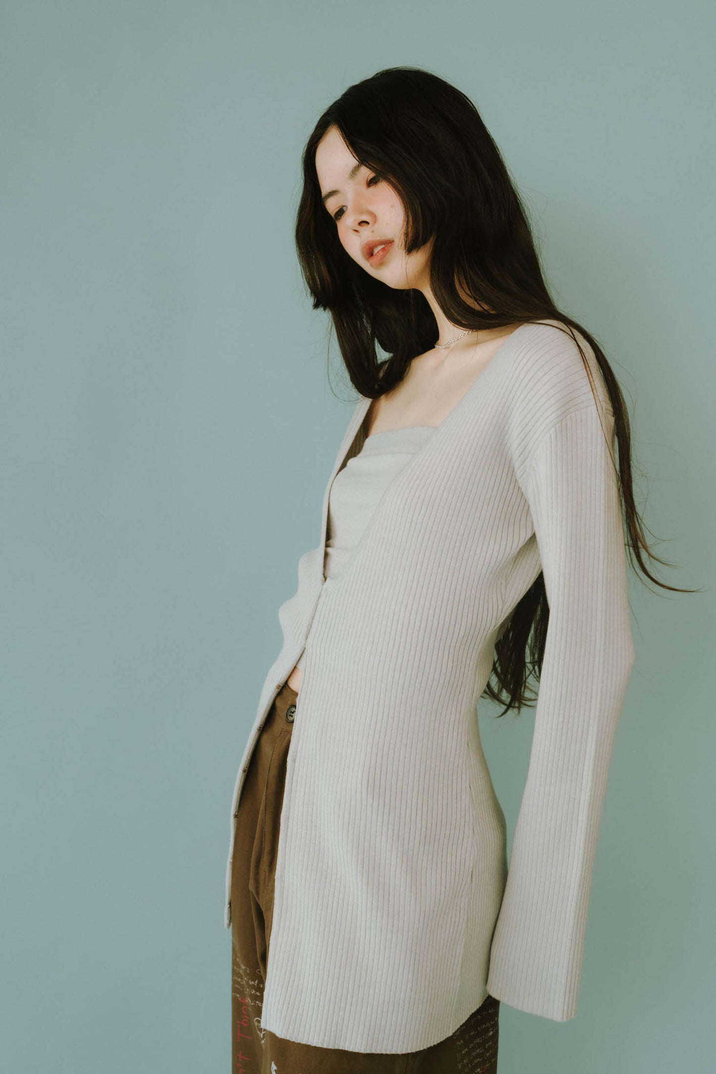 ladylike knit cardigan/2color