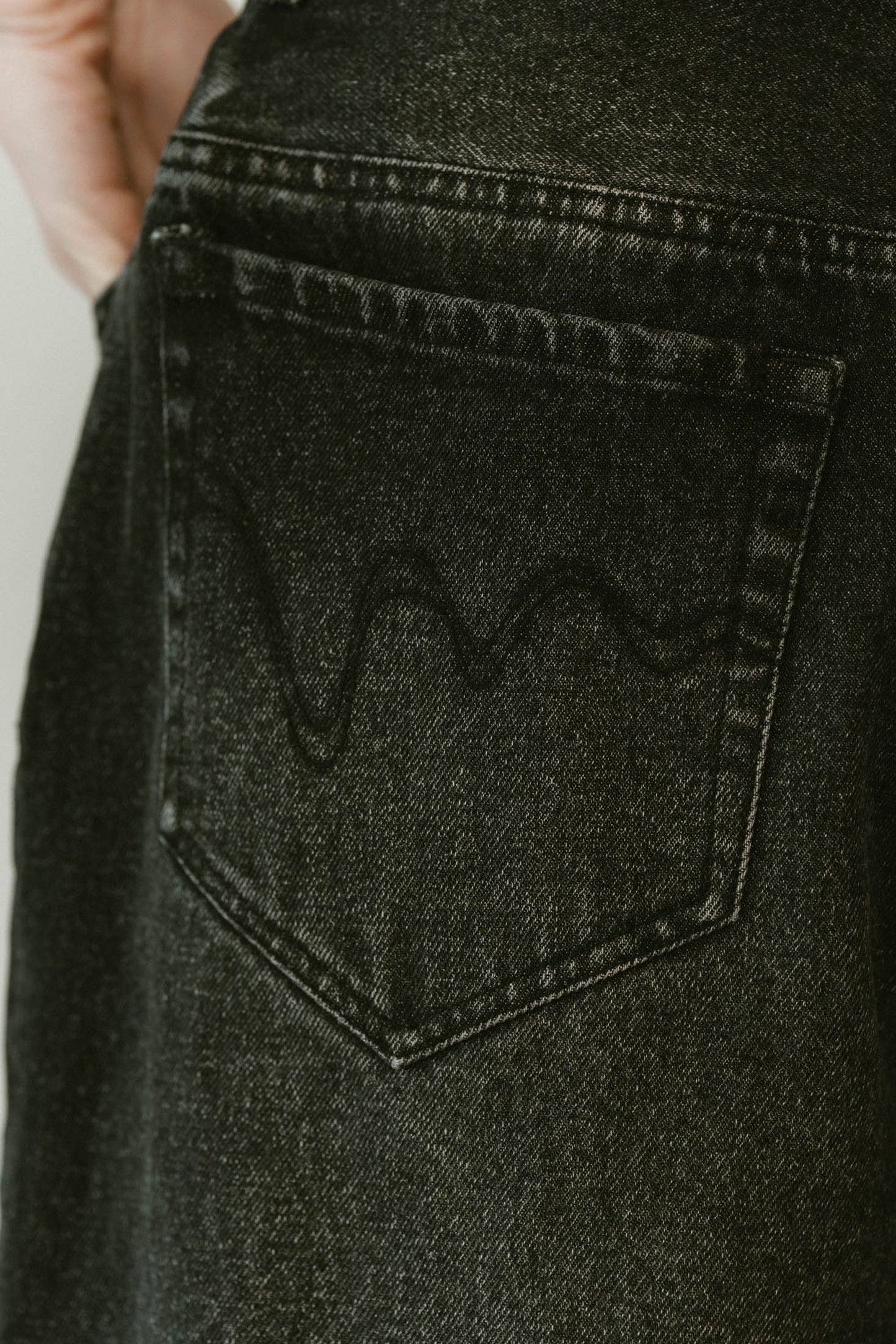 damage denim pants(unisex)/blackwhite
