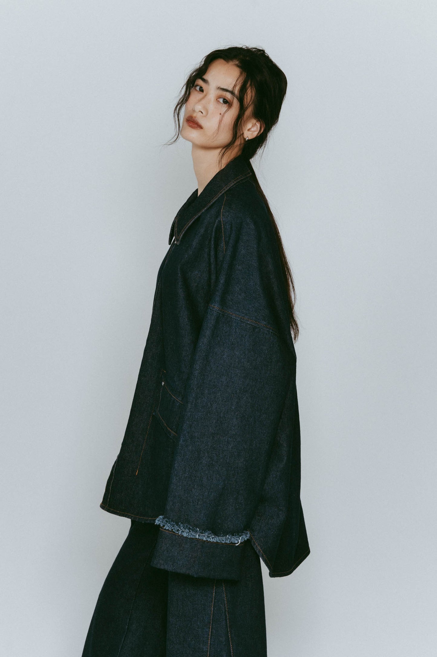 denim over shirt jacket(unisex)/2color