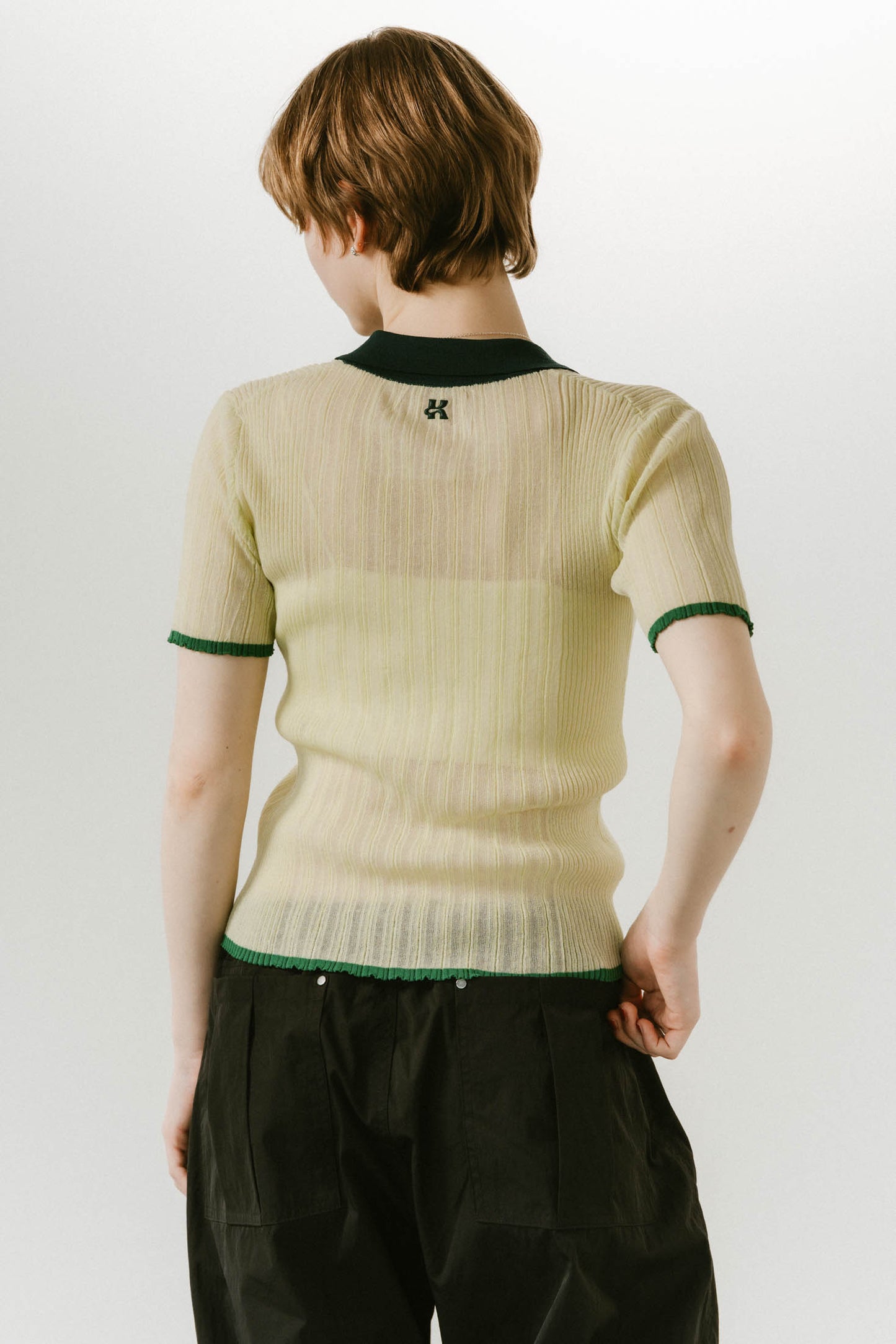 sheer polo knit /3color