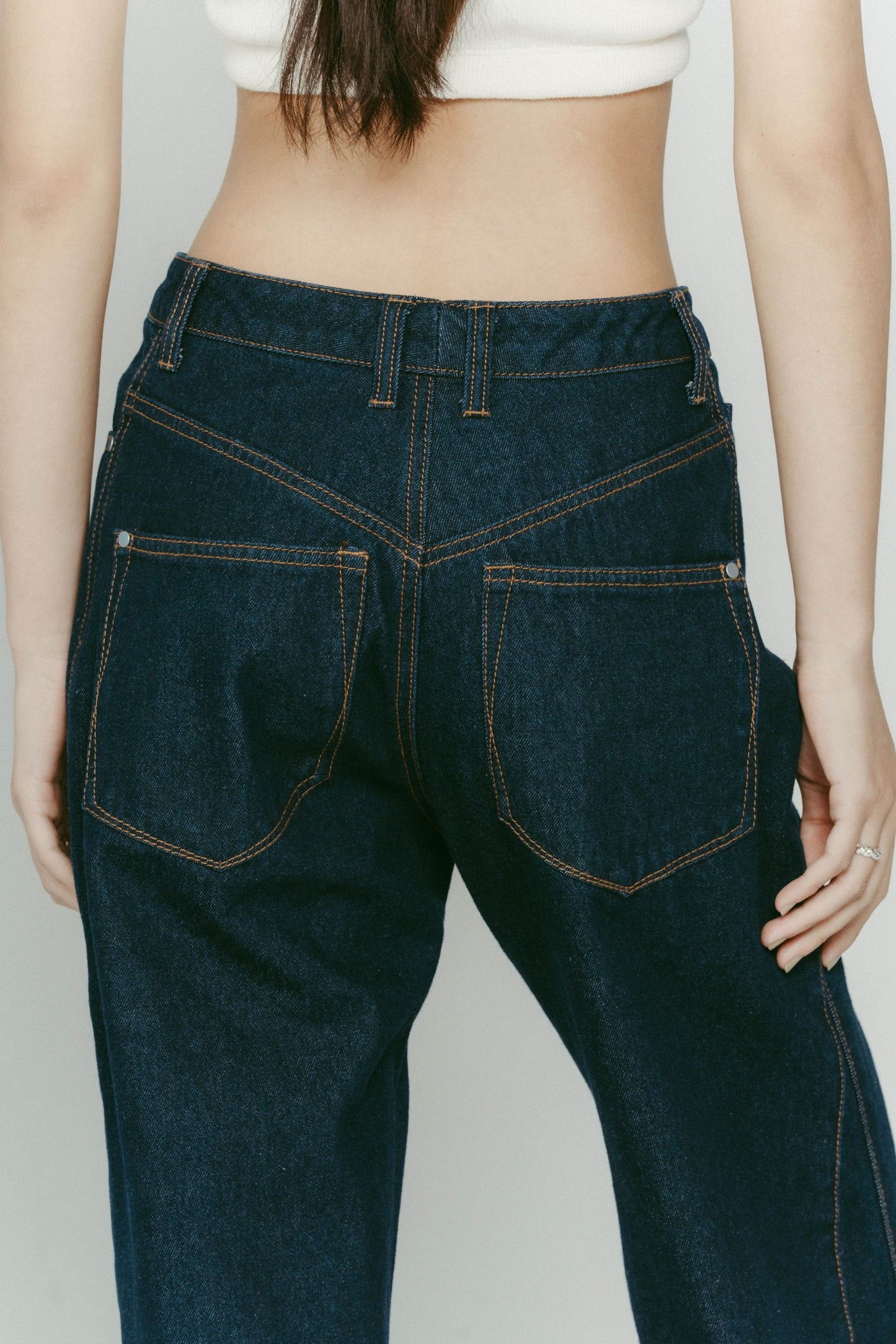 denim baggy pants(unisex)/2color