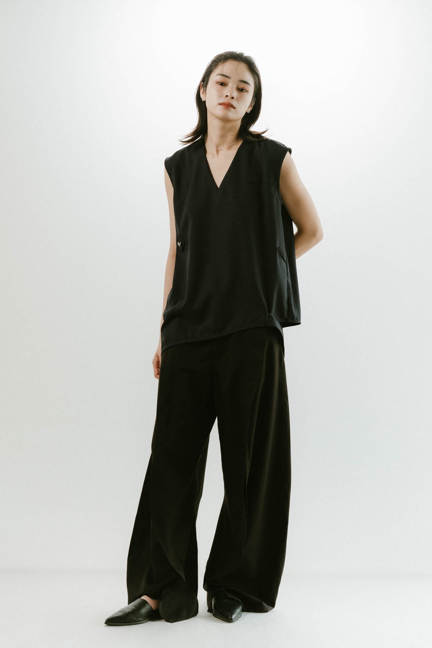 2way asymmetry blouse/2color