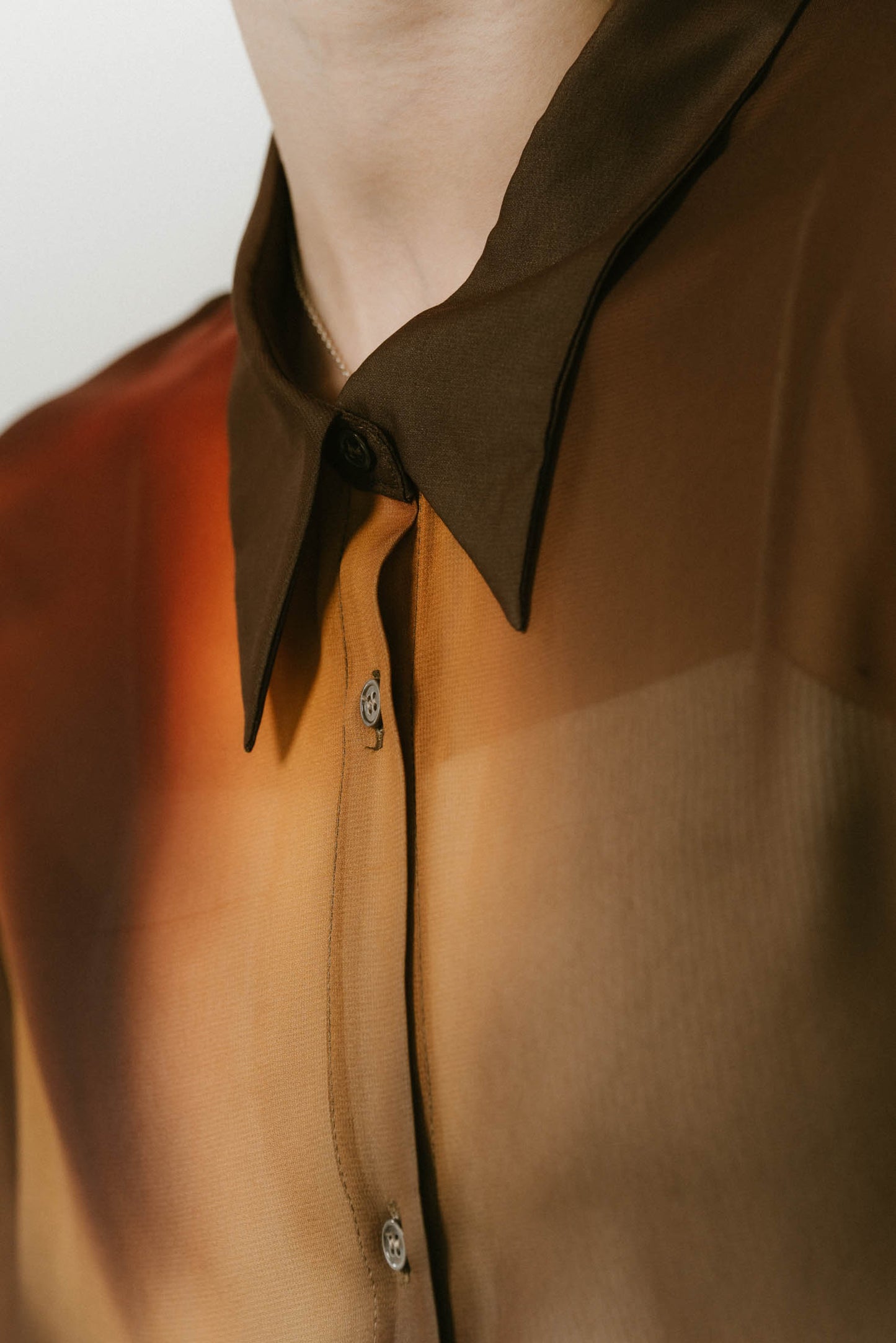 flower print sheer shirt(unisex)/brown