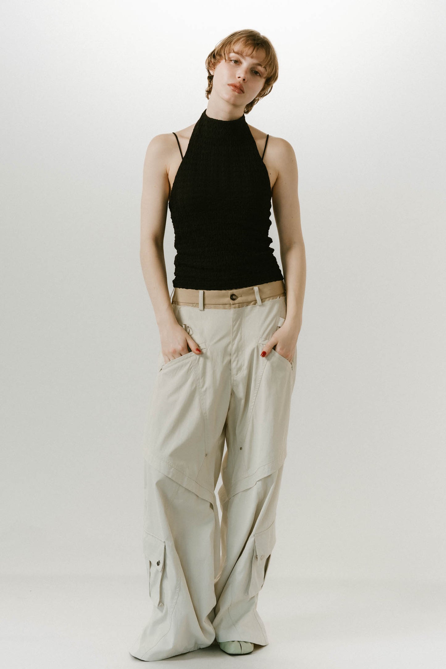 docking nylon pants(unisex)/ivory