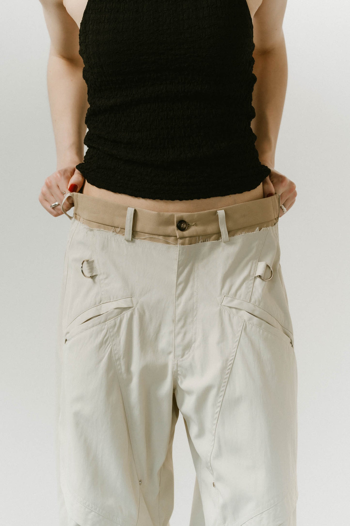 docking nylon pants(unisex)/ivory