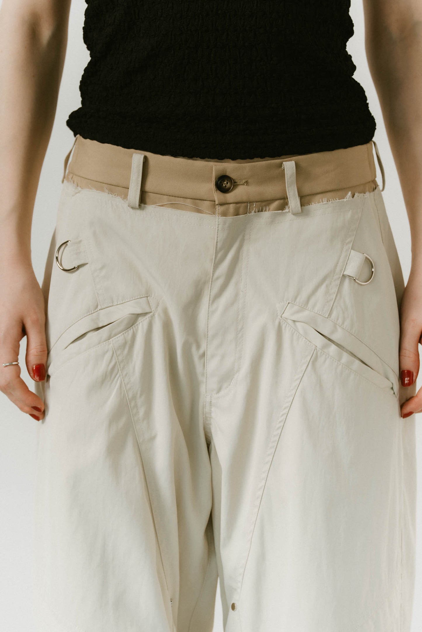 docking nylon pants(unisex)/ivory