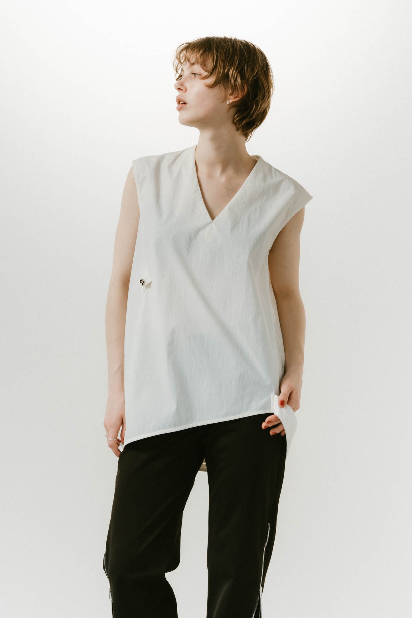 2way asymmetry blouse/2color