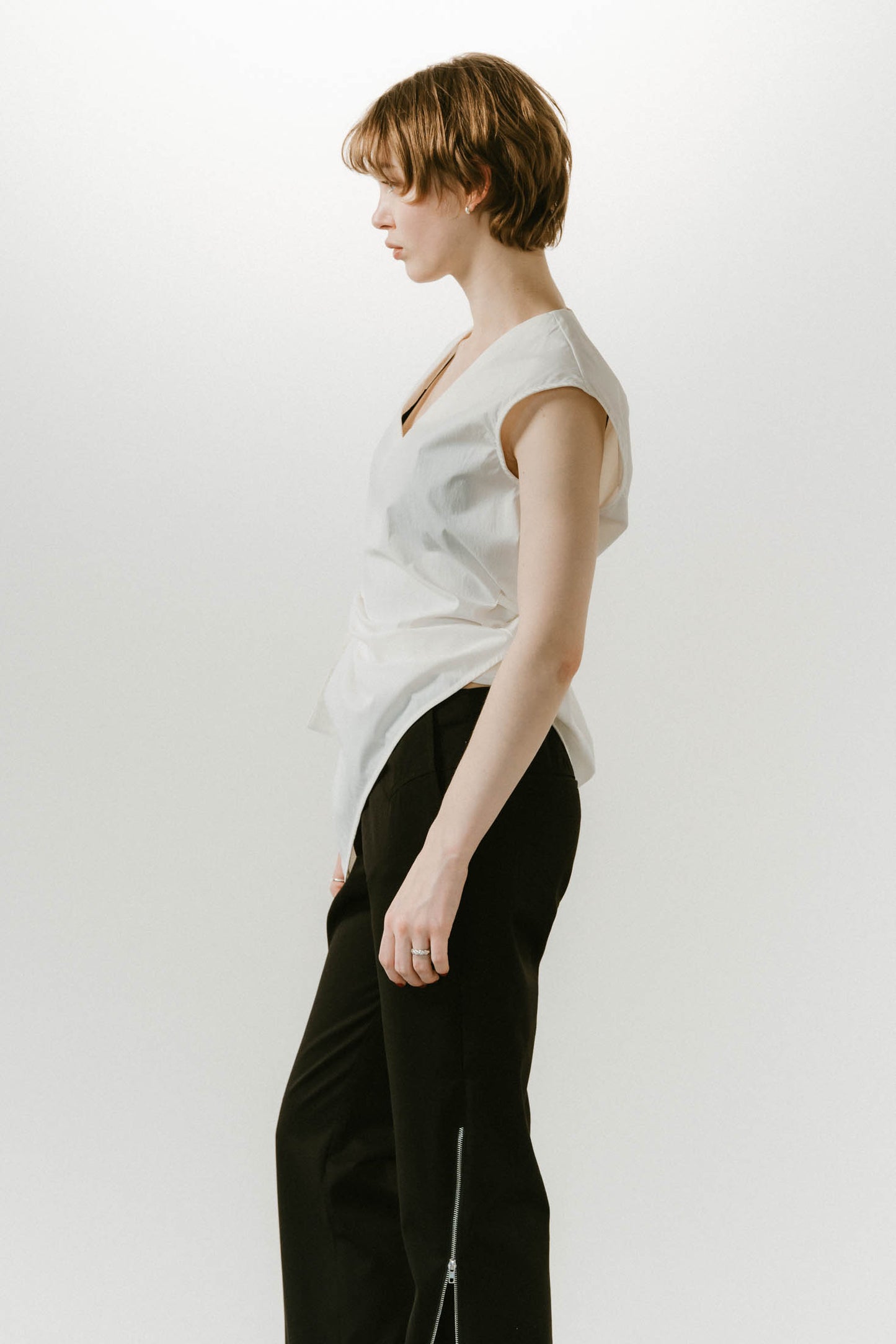 2way asymmetry blouse/2color
