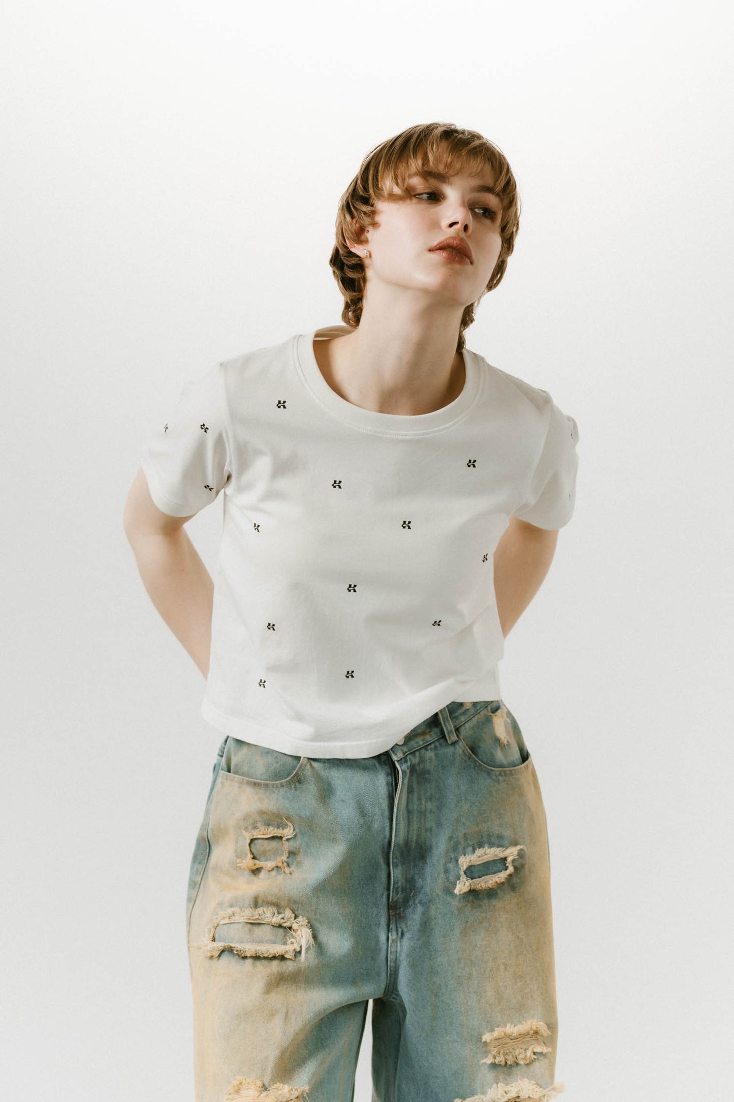 K motif mini T shirt/2color