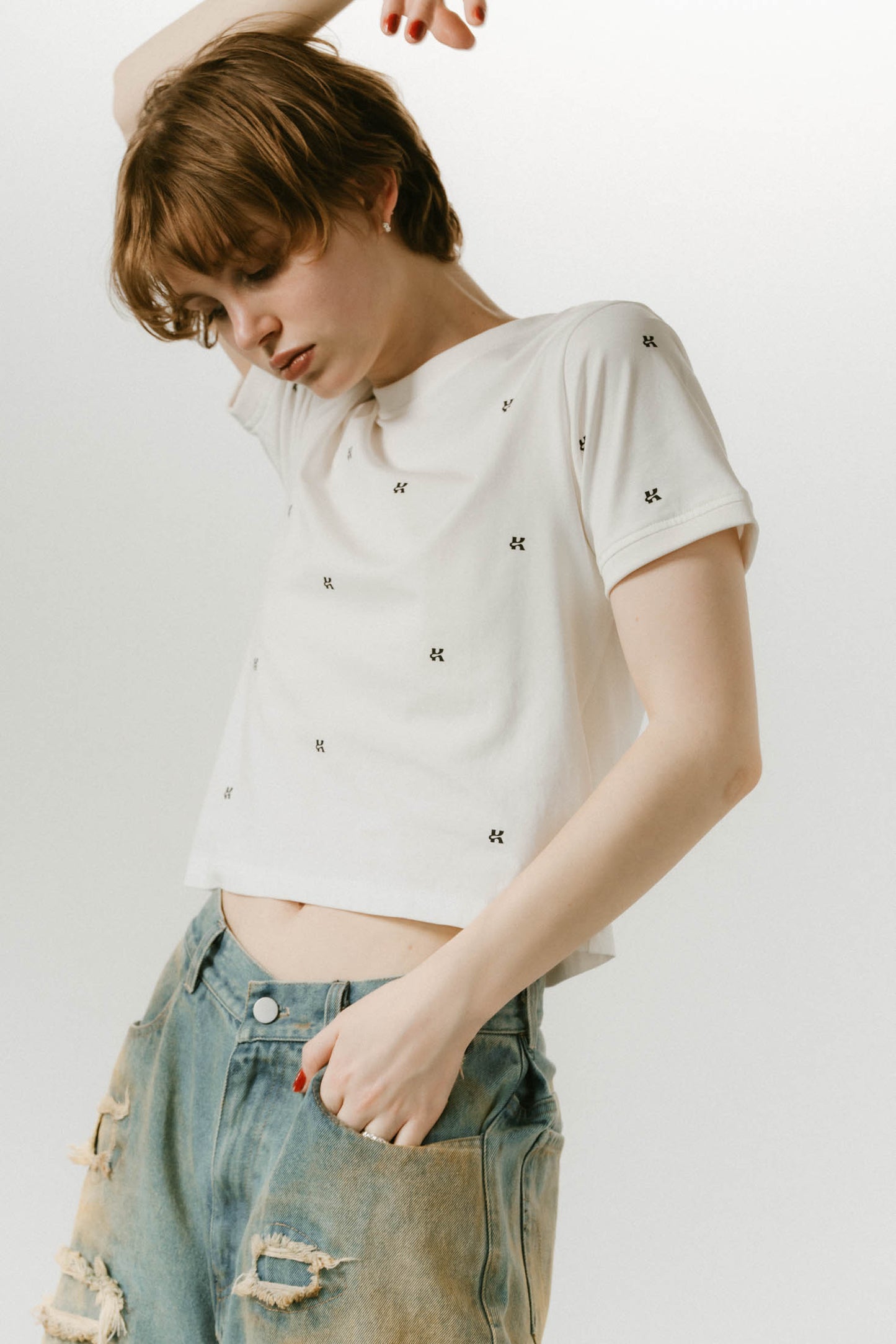 K motif mini T shirt/2color