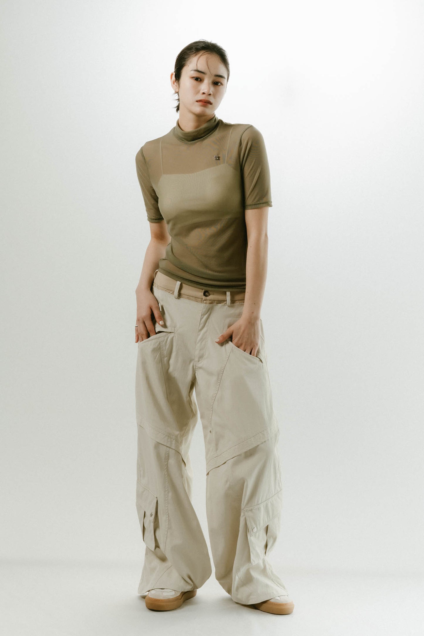 K motif sheer tops/3color