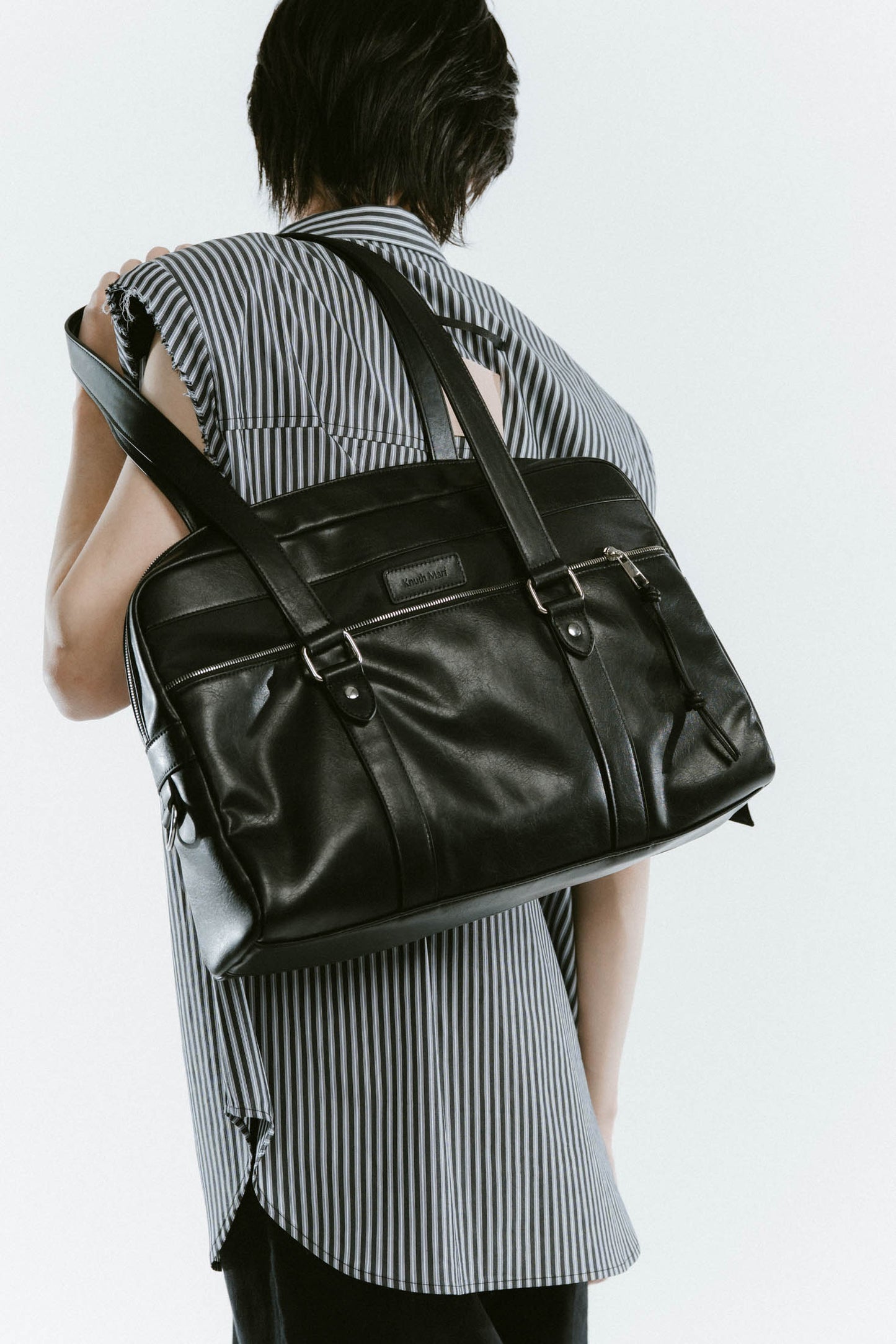 school style leather bag/2color
