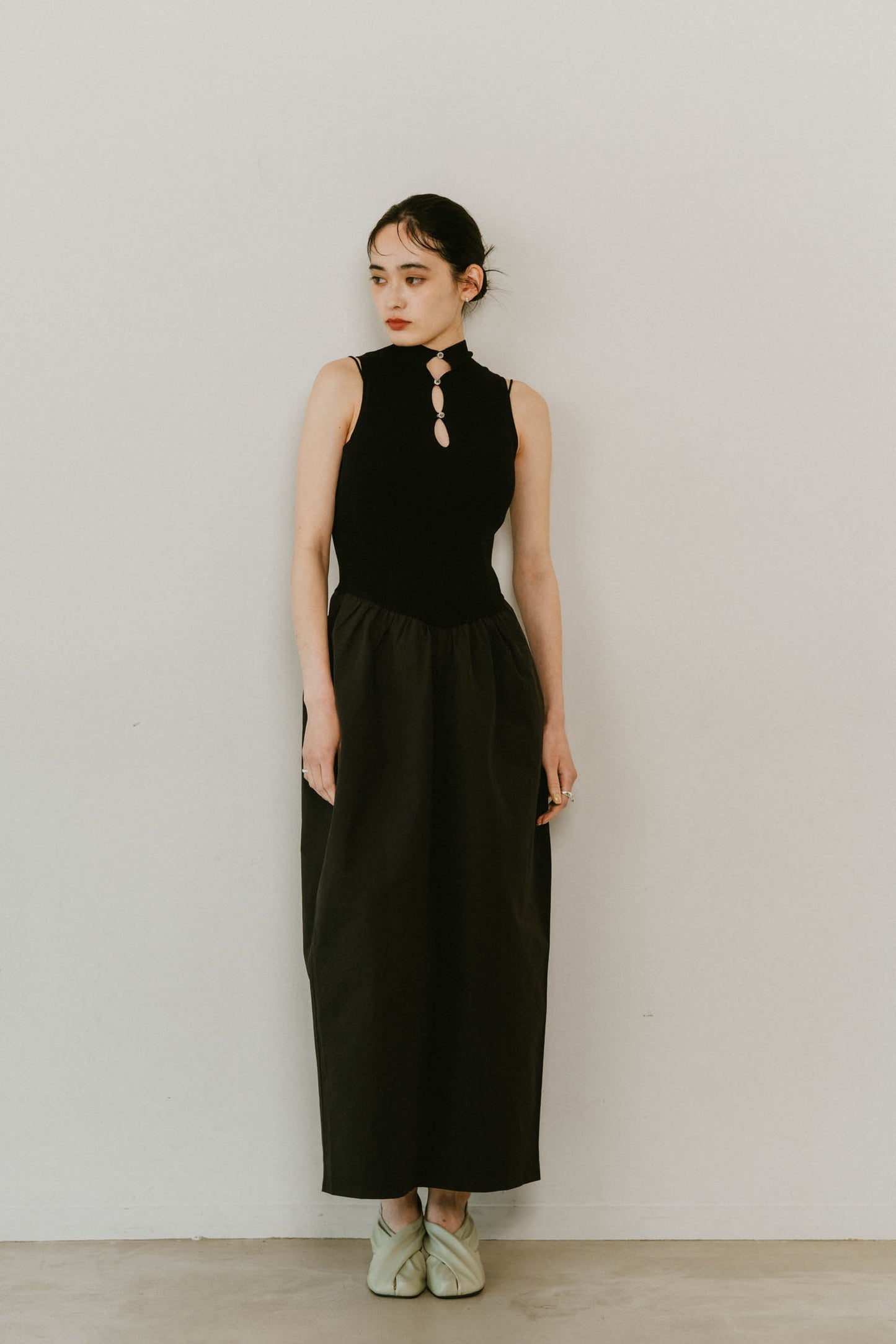 taffeta docking one piece/black