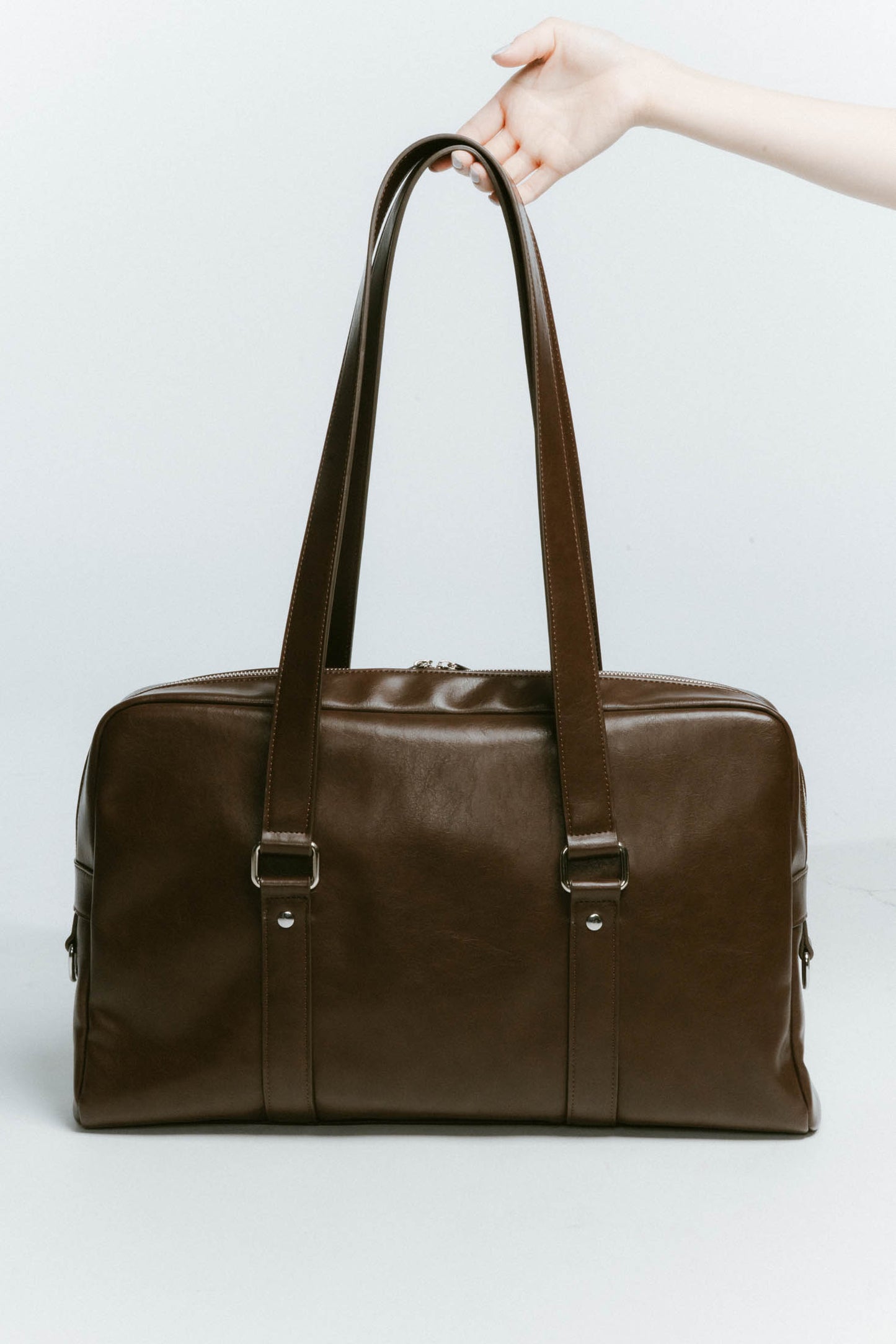 school style leather bag/2color