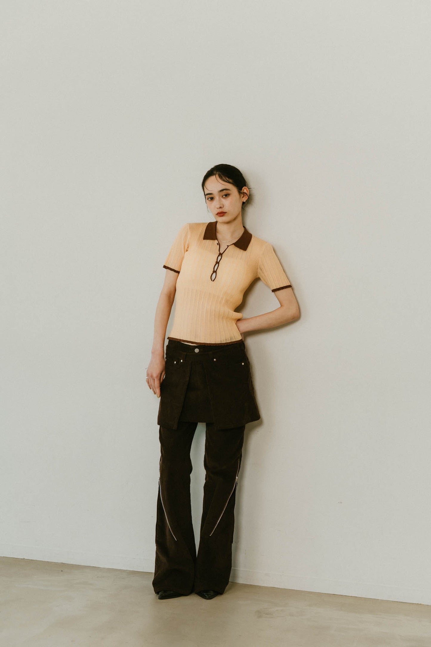 sheer polo knit /3color