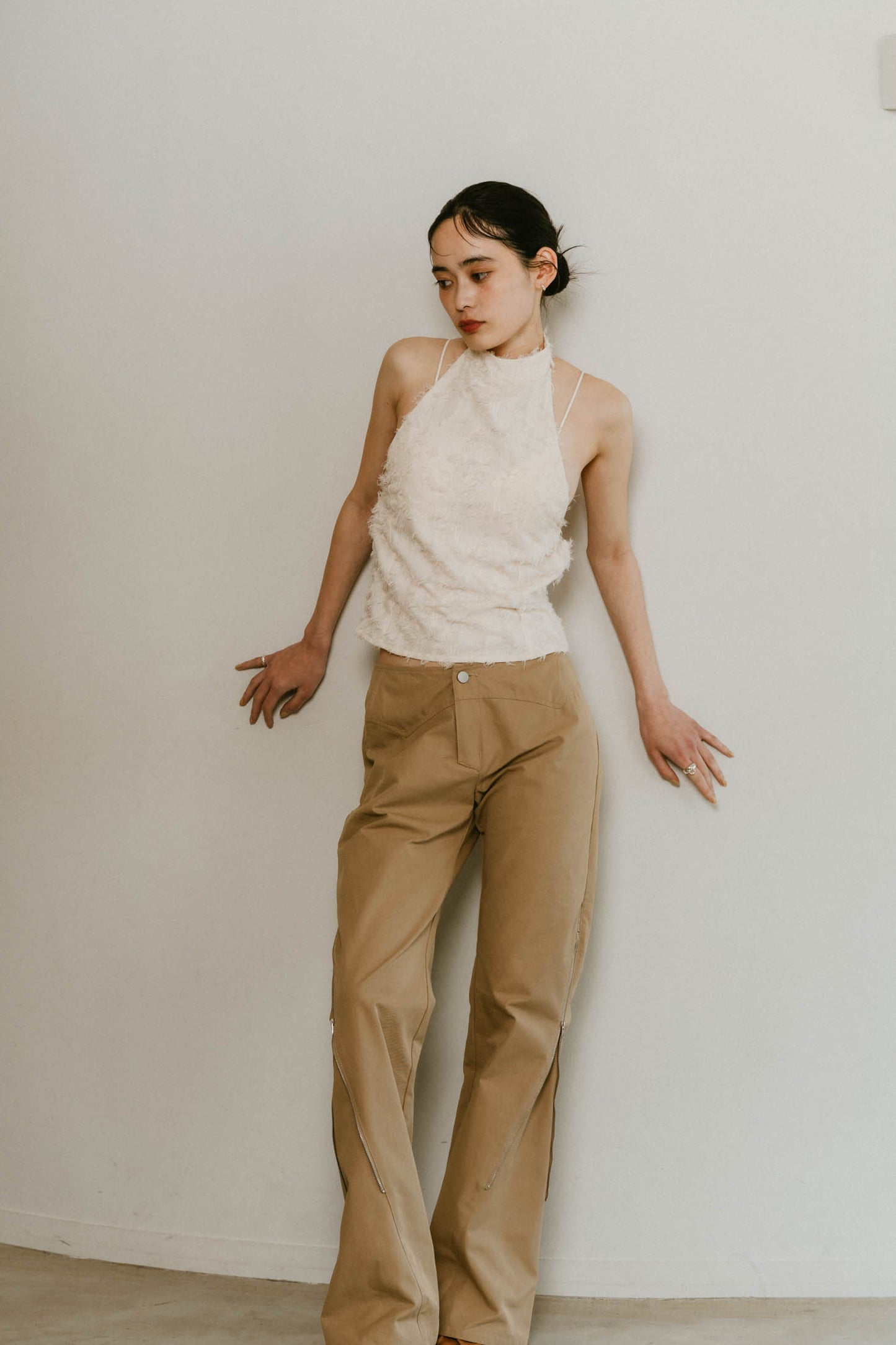 halter neck tops/ivory