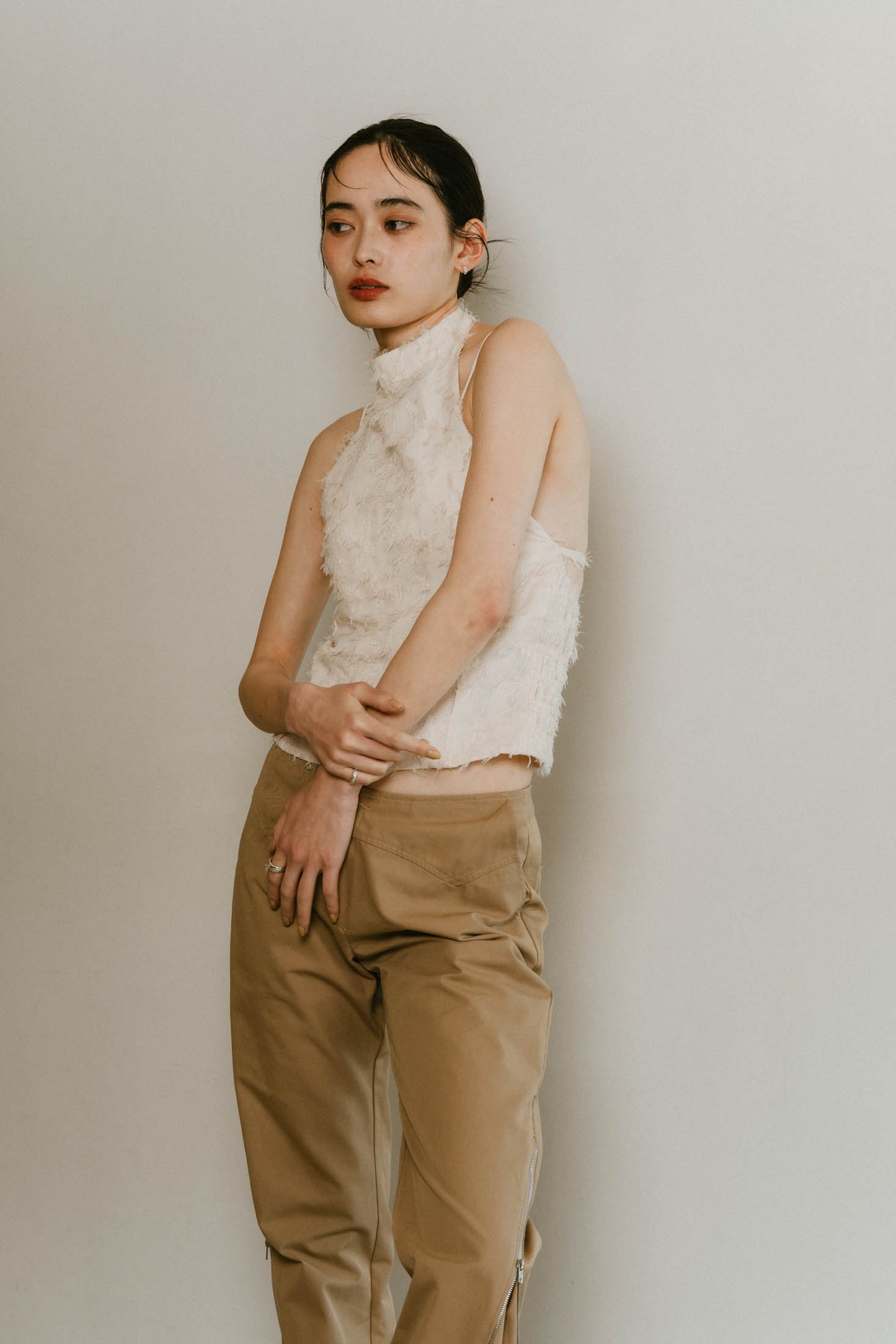 halter neck tops/ivory