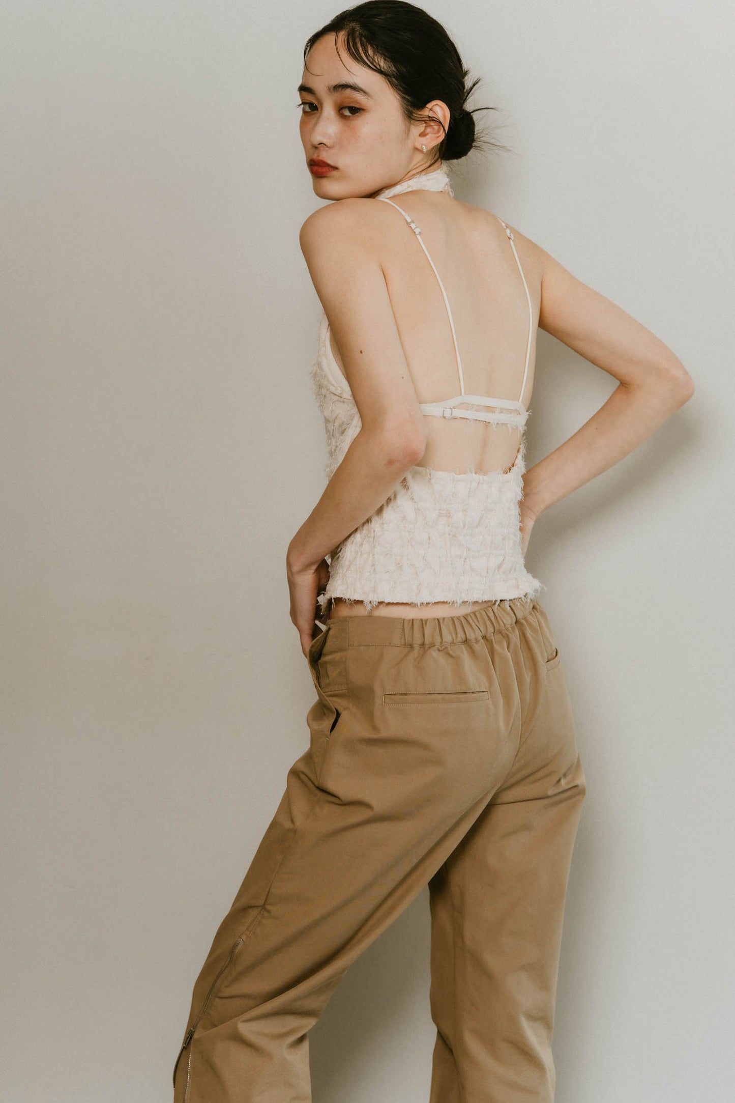 halter neck tops/ivory