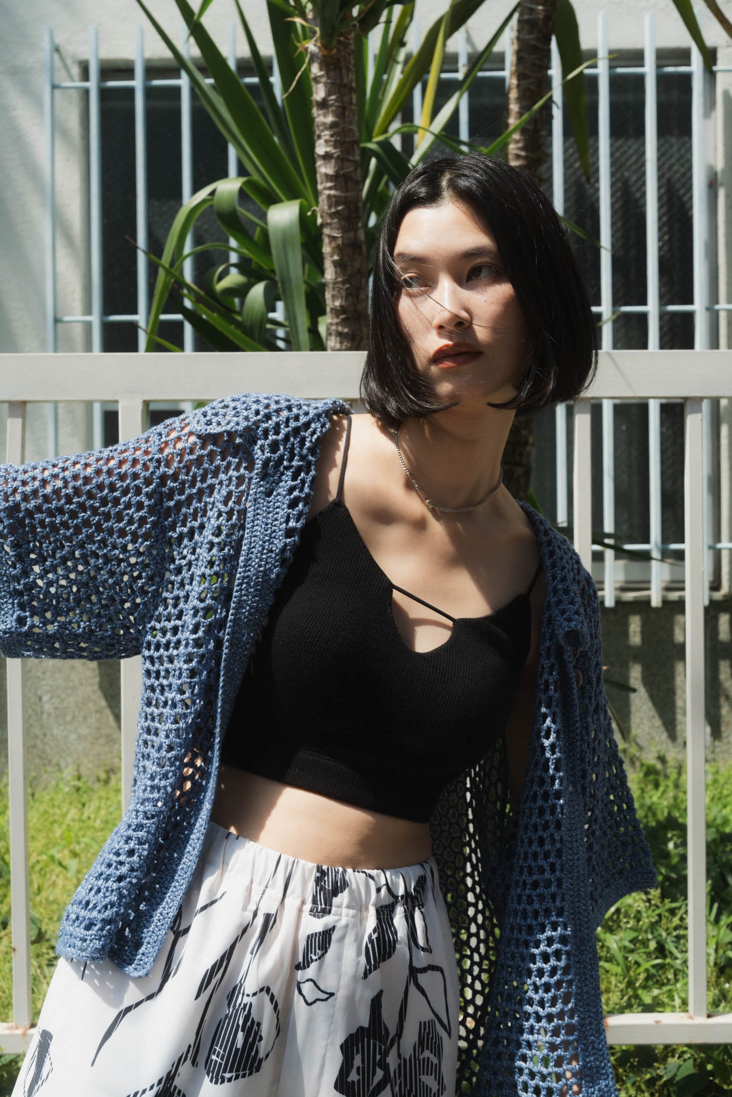 crochet knit shirt/2color