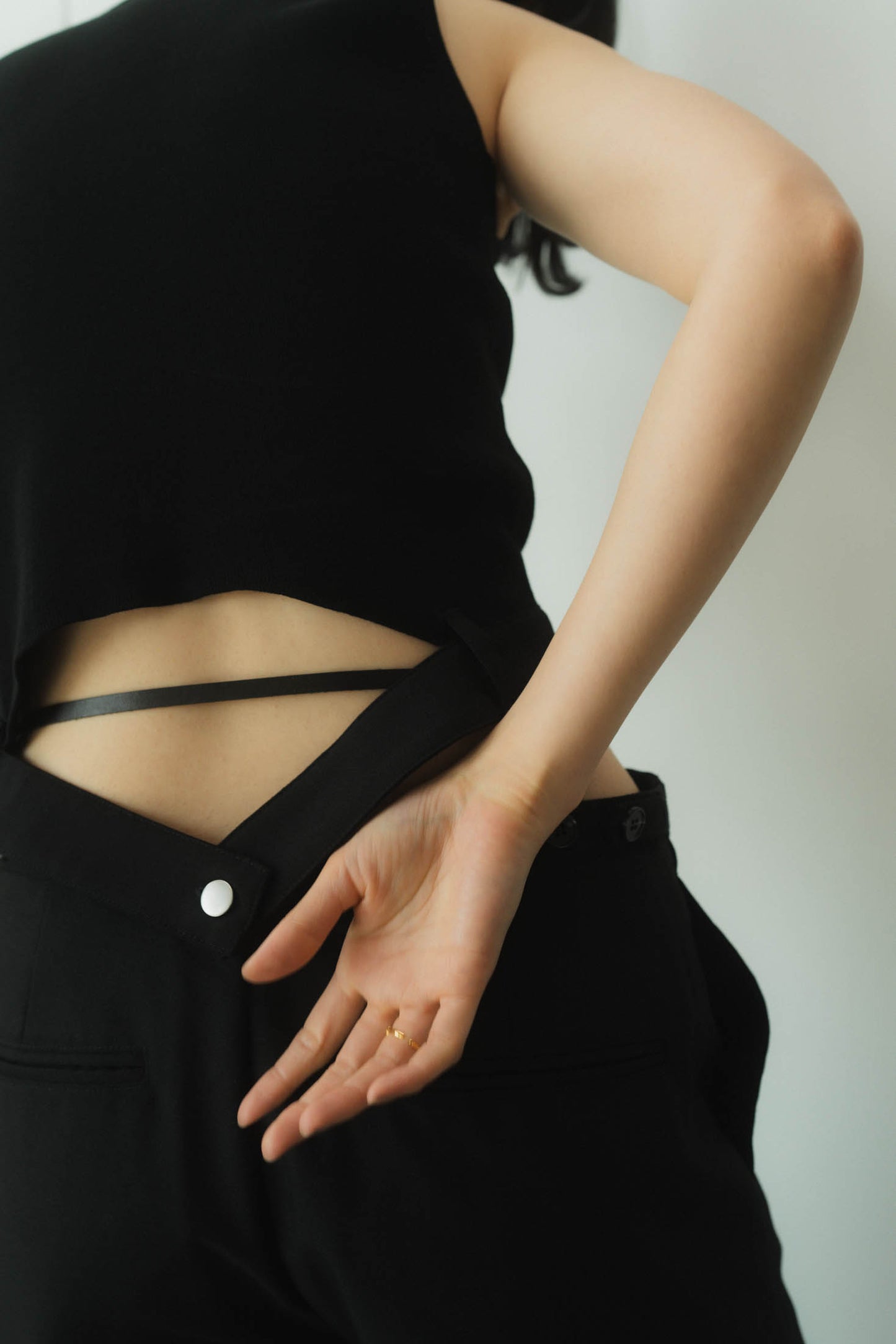half zip knit tank tops/2color