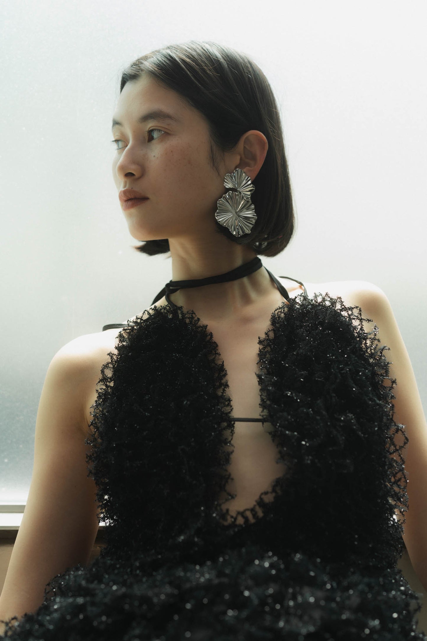 U neck tulle bustier/2color