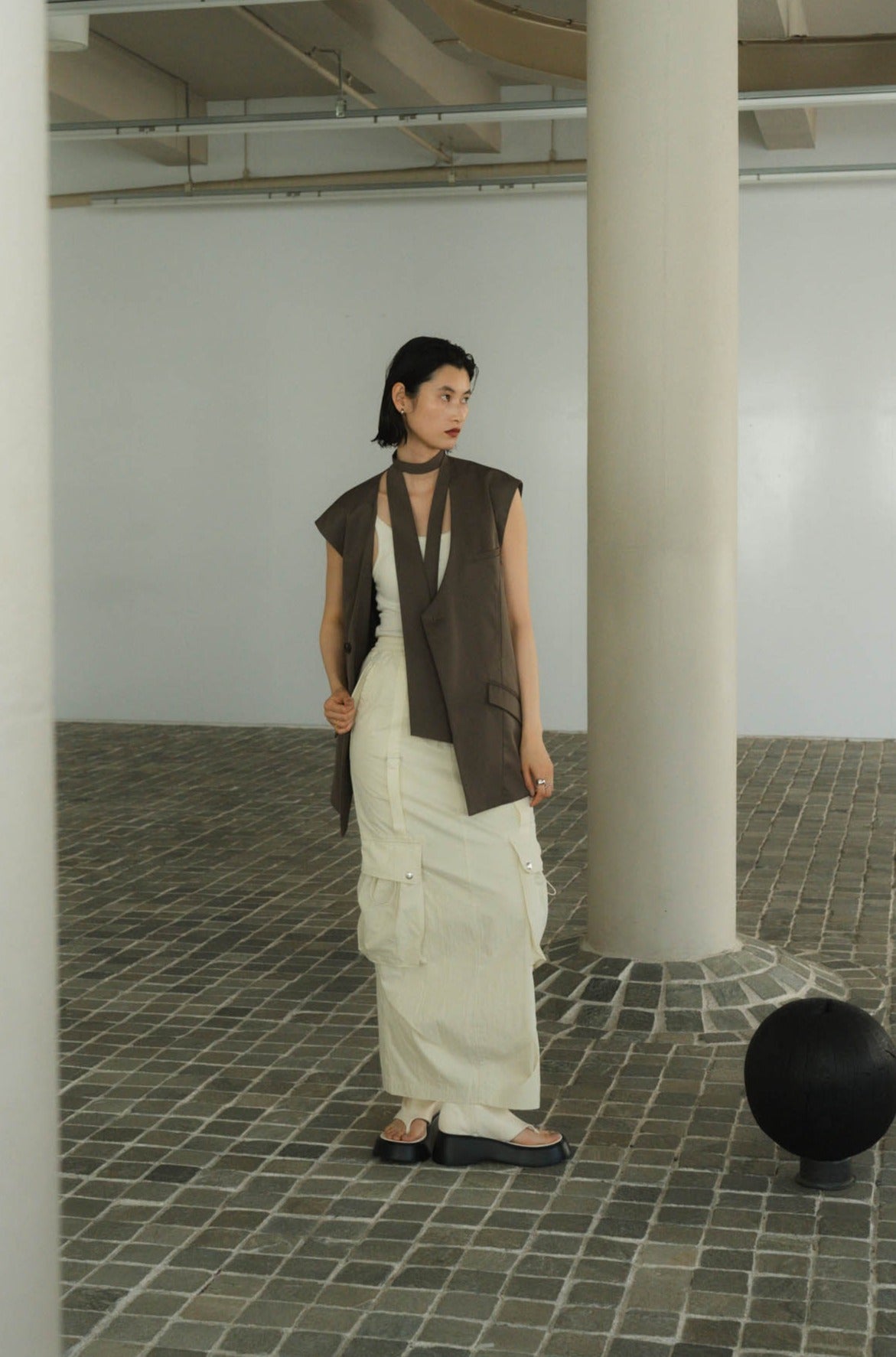 low rize cargo skirt/2color