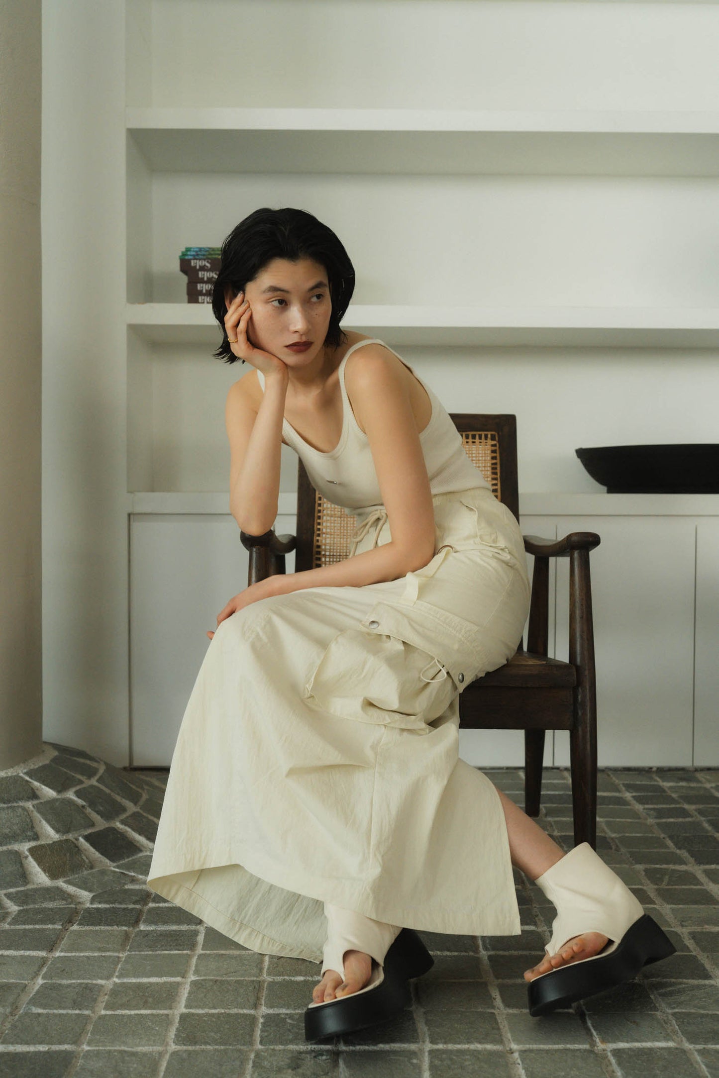 low rize cargo skirt/2color