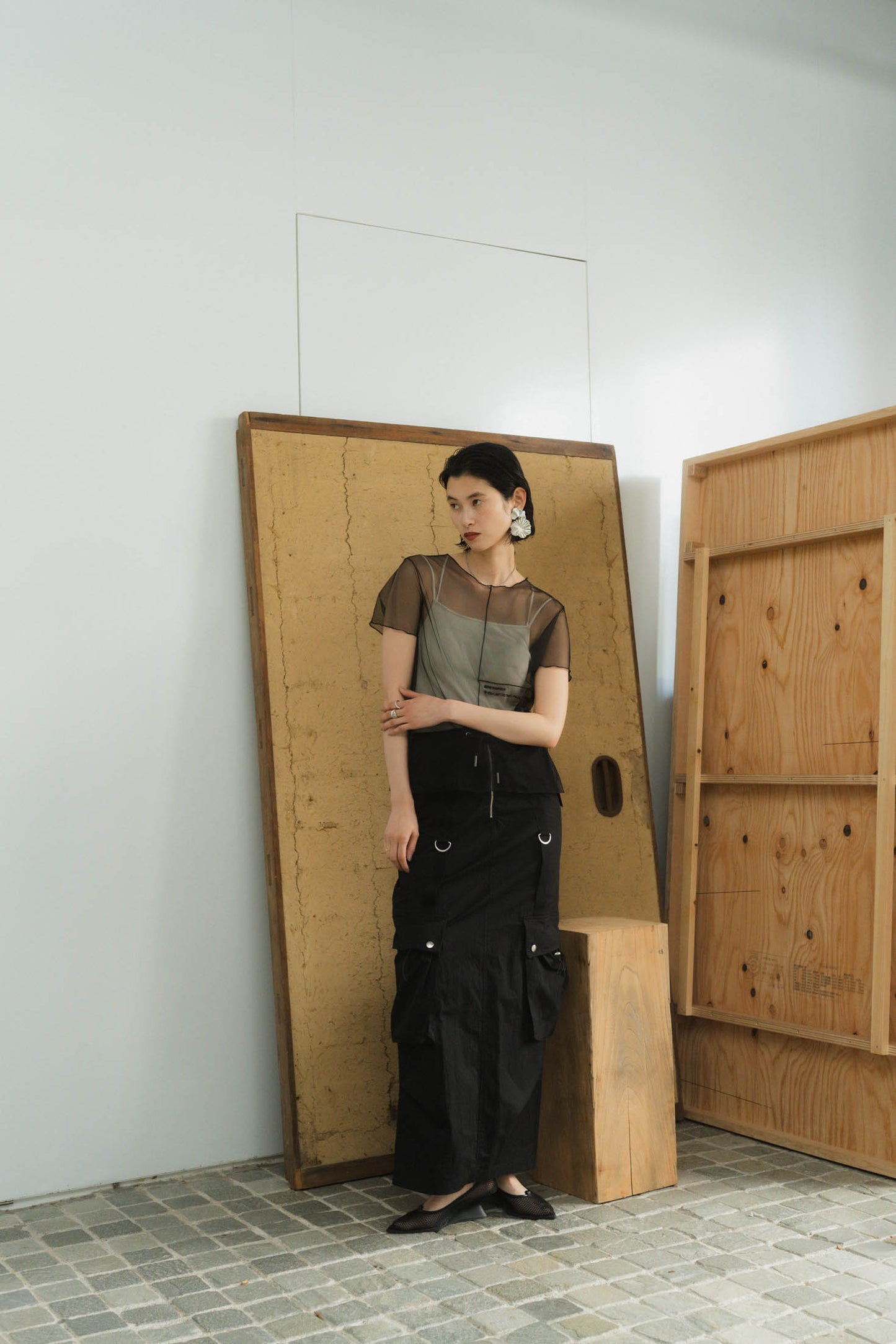 low rize cargo skirt/2color