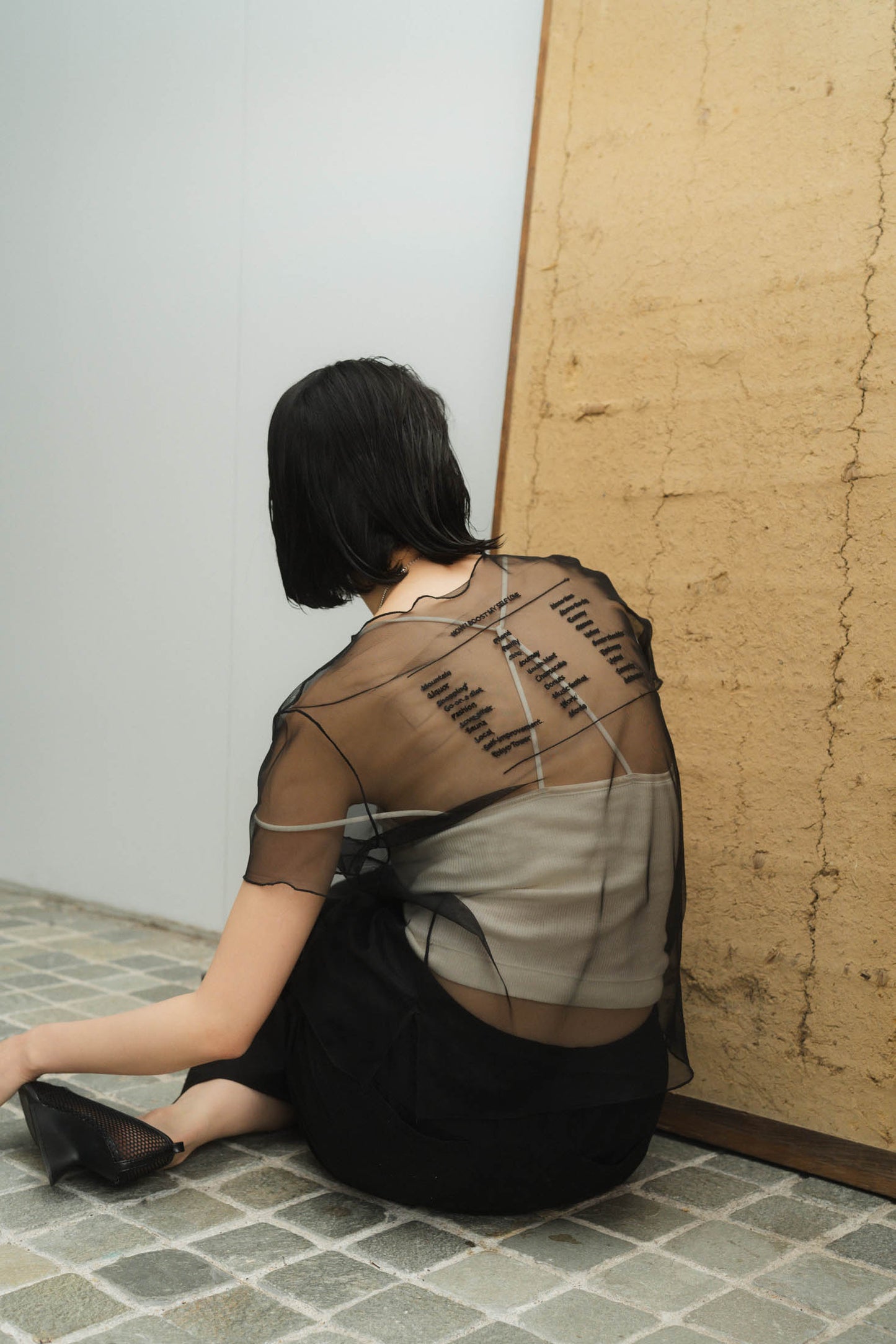 embroidery sheer T/4color