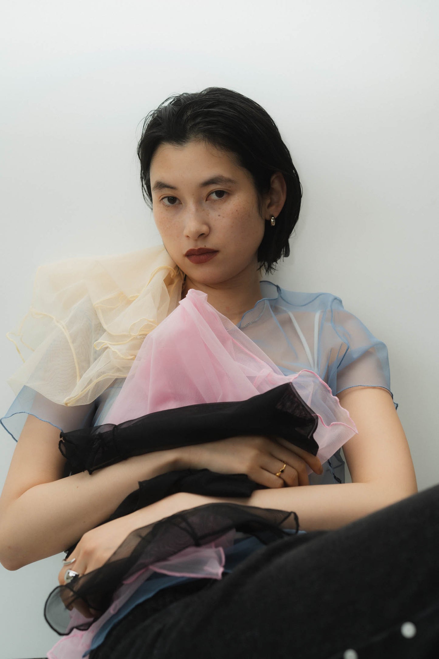 embroidery sheer T/4color