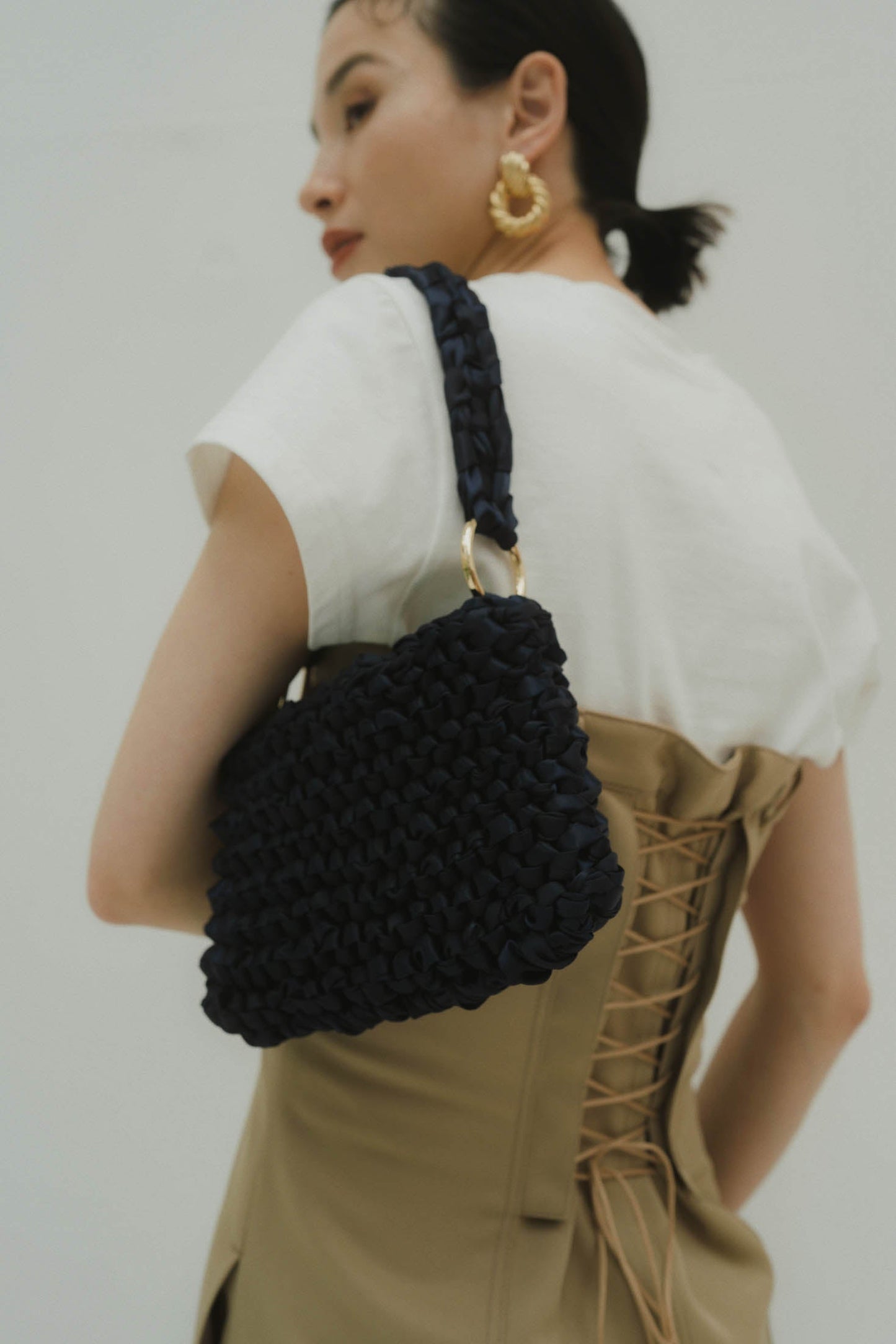 satin knitting bag/2color