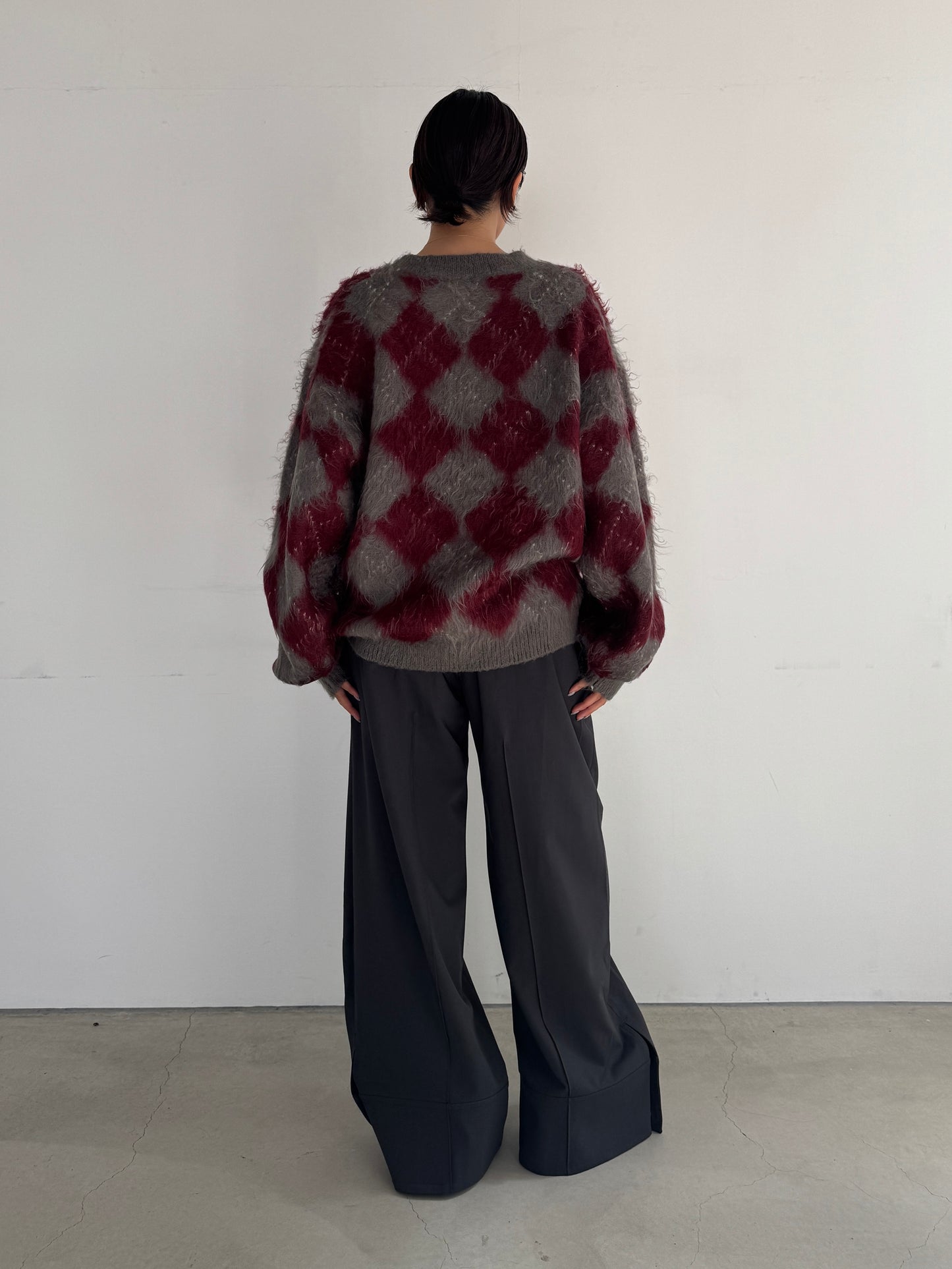 (仮商品名)アーガイルニット(unisex)/red
