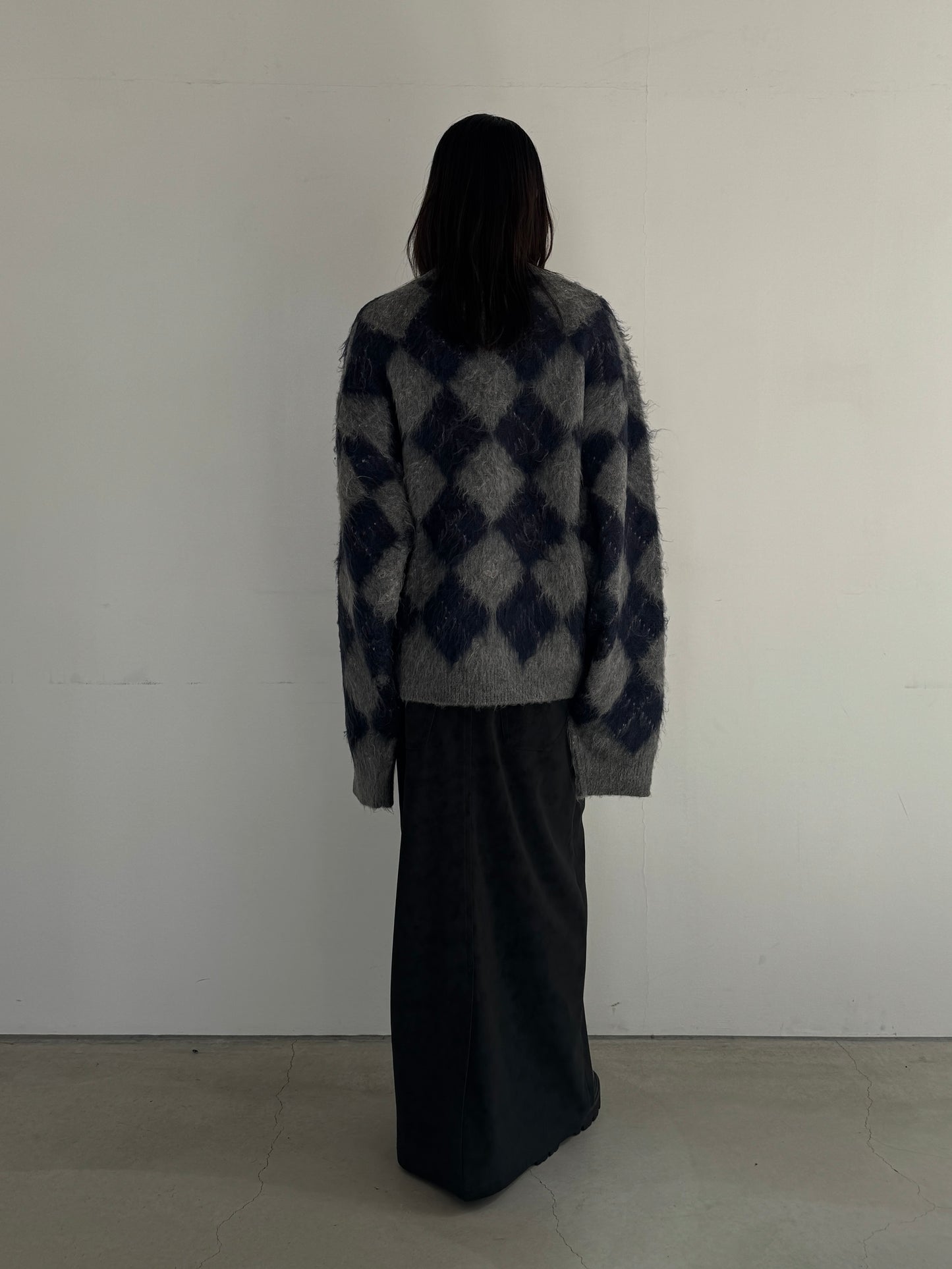 (仮商品名)アーガイルニット(unisex)/navy