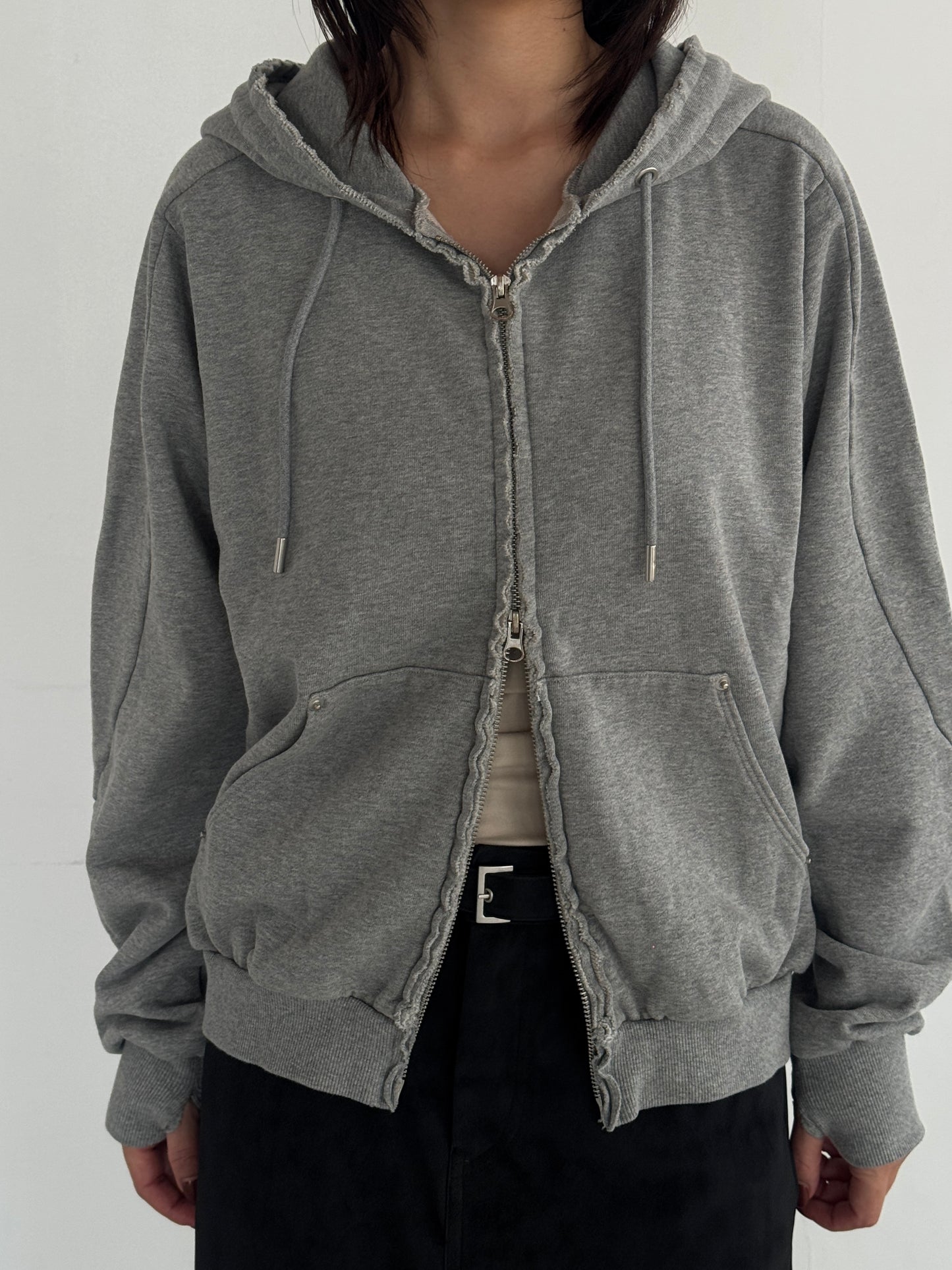 (仮商品名)ダメージフーディー/gray