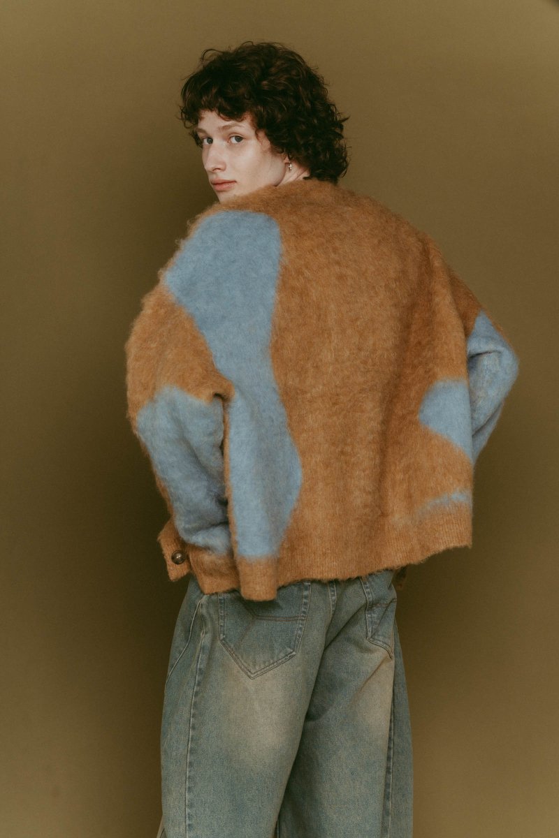 accent mohair cardigan(unisex)/camel - KNUTH MARF