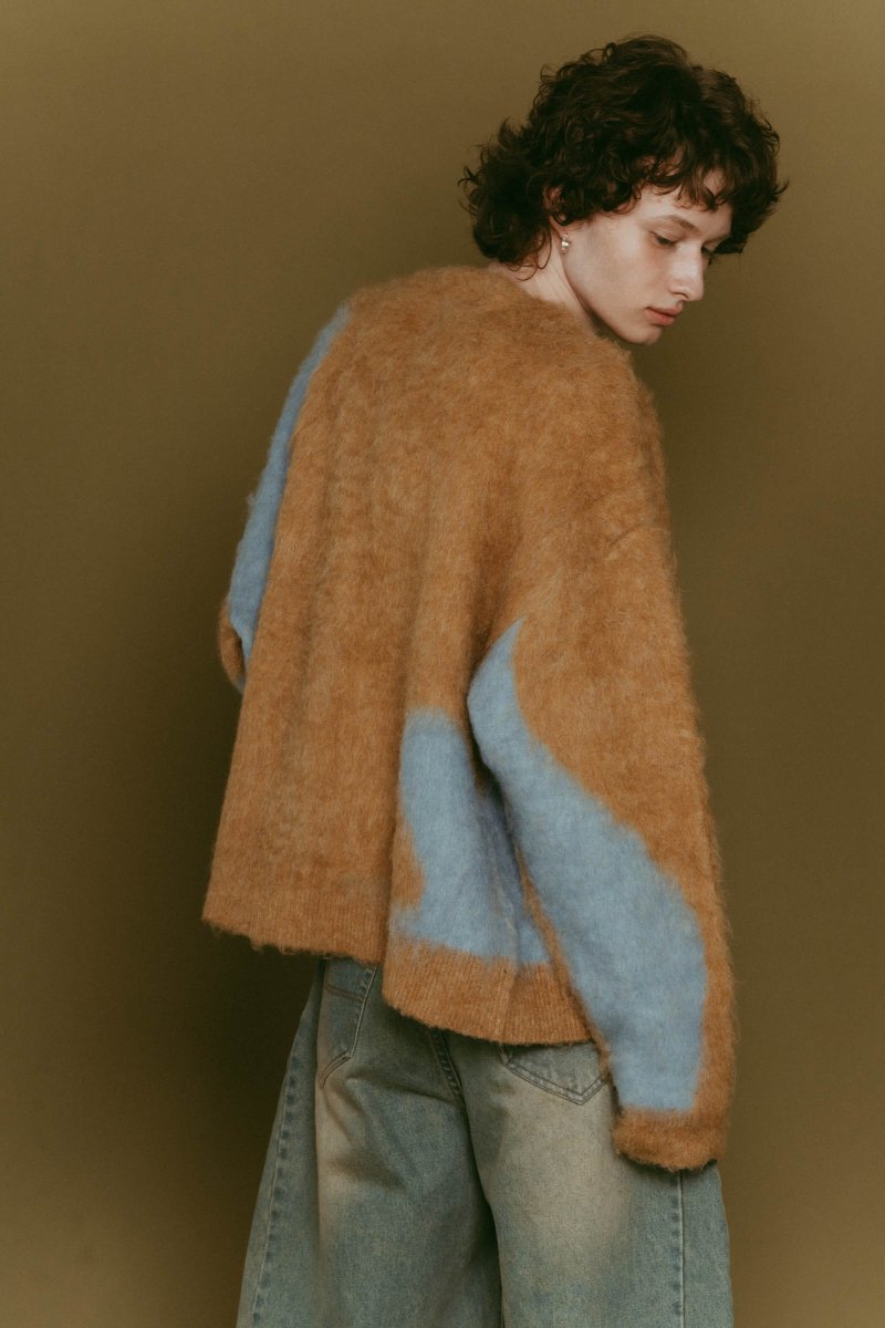 accent mohair cardigan(unisex)/camel - KNUTH MARF