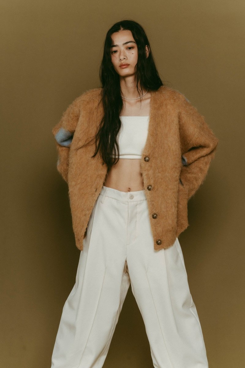 accent mohair cardigan(unisex)/camel - KNUTH MARF