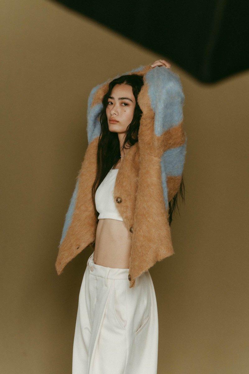 accent mohair cardigan(unisex)/camel - KNUTH MARF