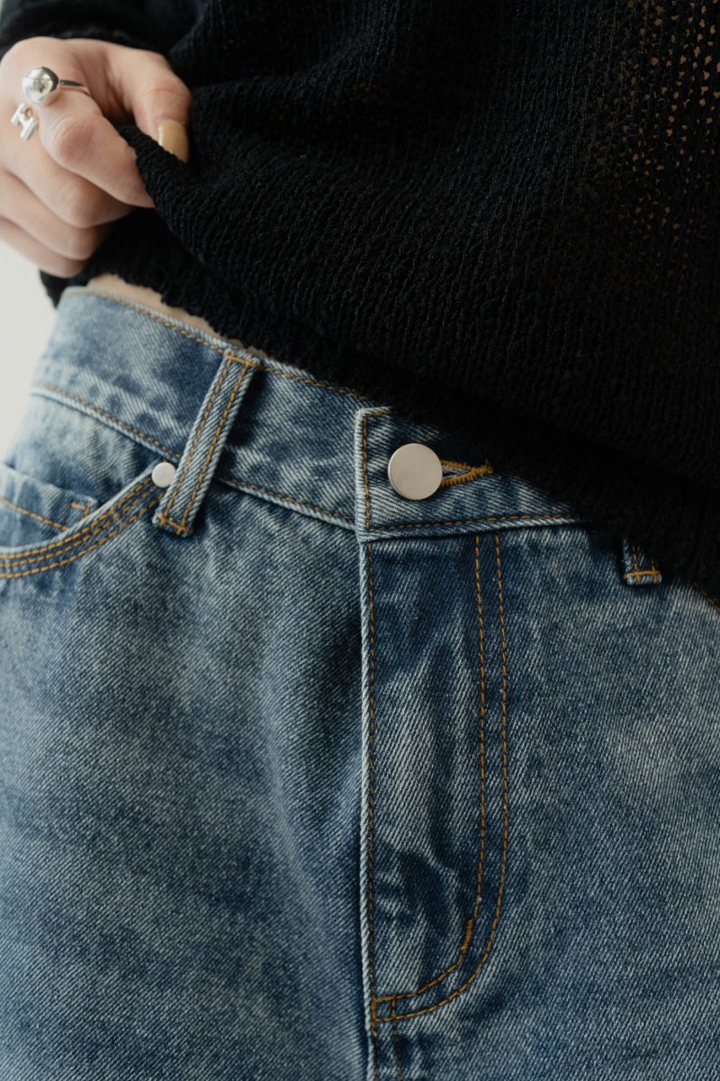 back label denim half pants/2color - KNUTH MARF