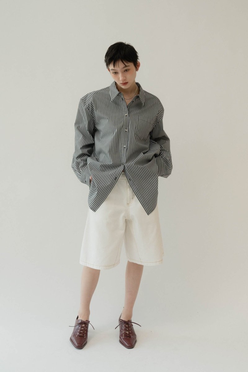 back label denim half pants/2color - KNUTH MARF
